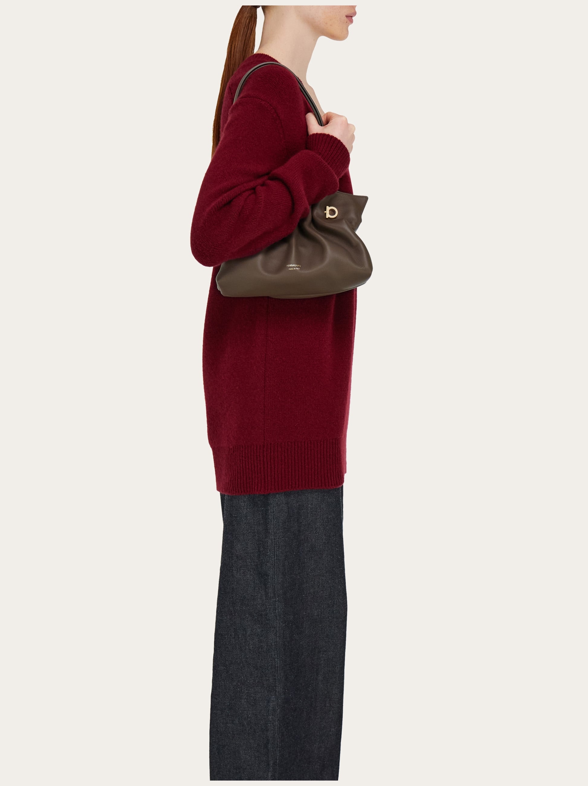 Ferragamo Brown Tote Bags Women In Gray