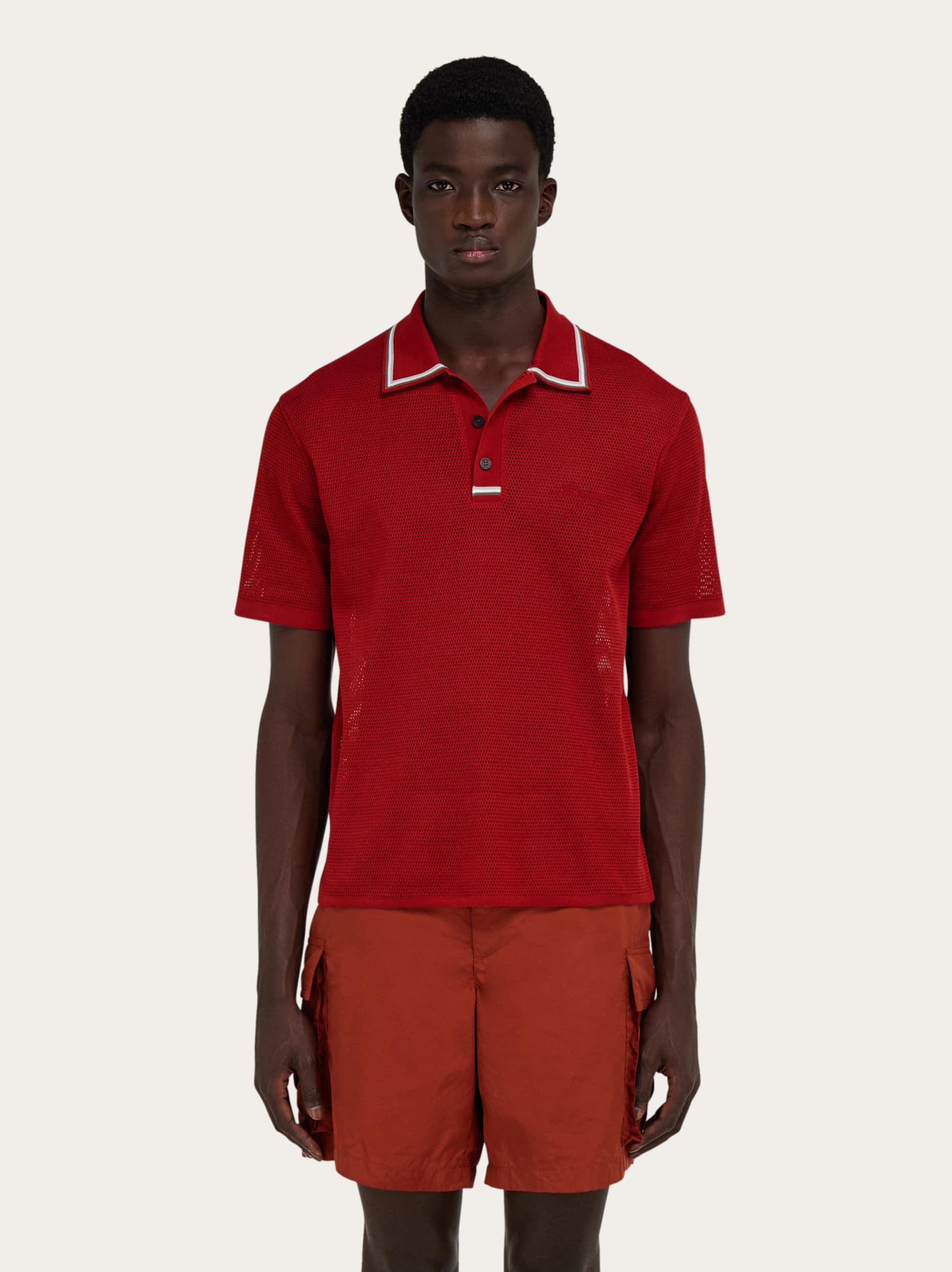 FERRAGAMO POLO WITH EMBROIDERED SIGNATURE