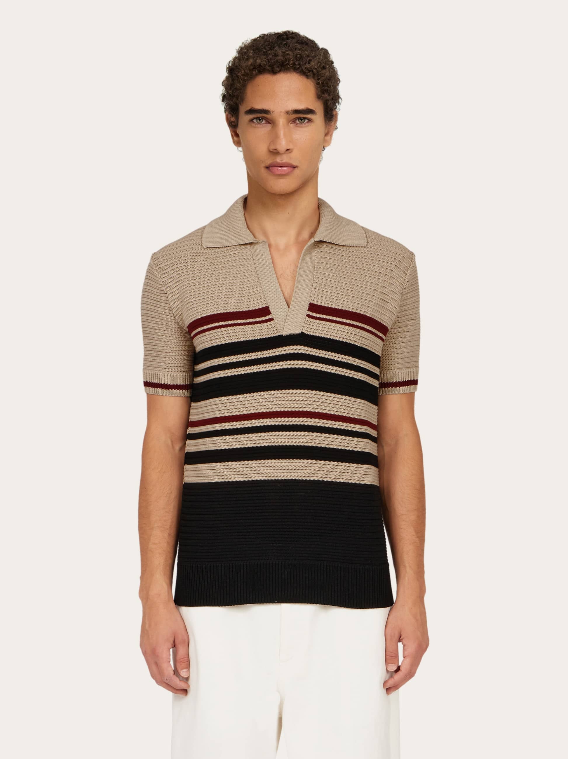 FERRAGAMO COTTON KNIT POLO SHIRT