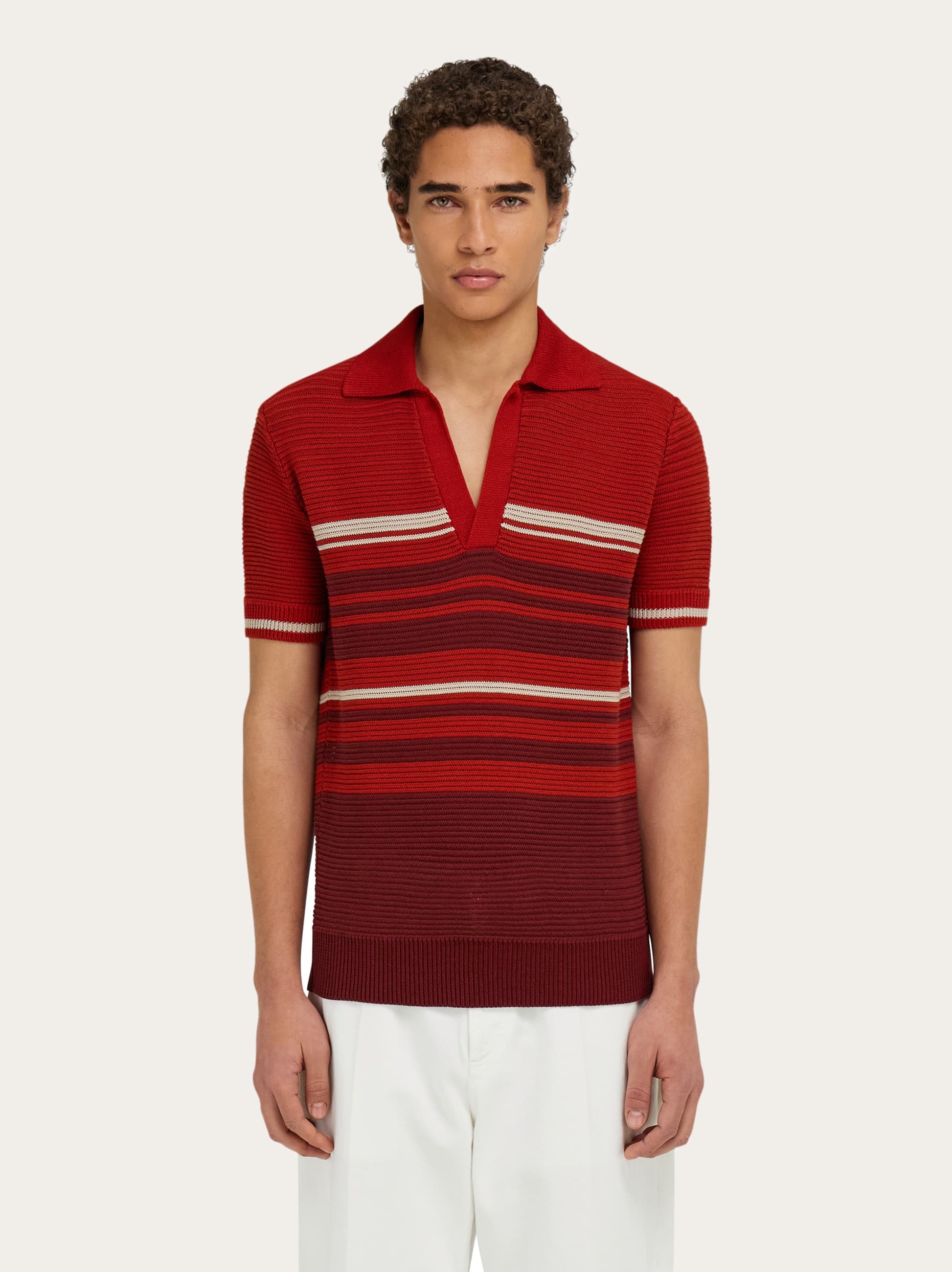 FERRAGAMO COTTON KNIT POLO SHIRT