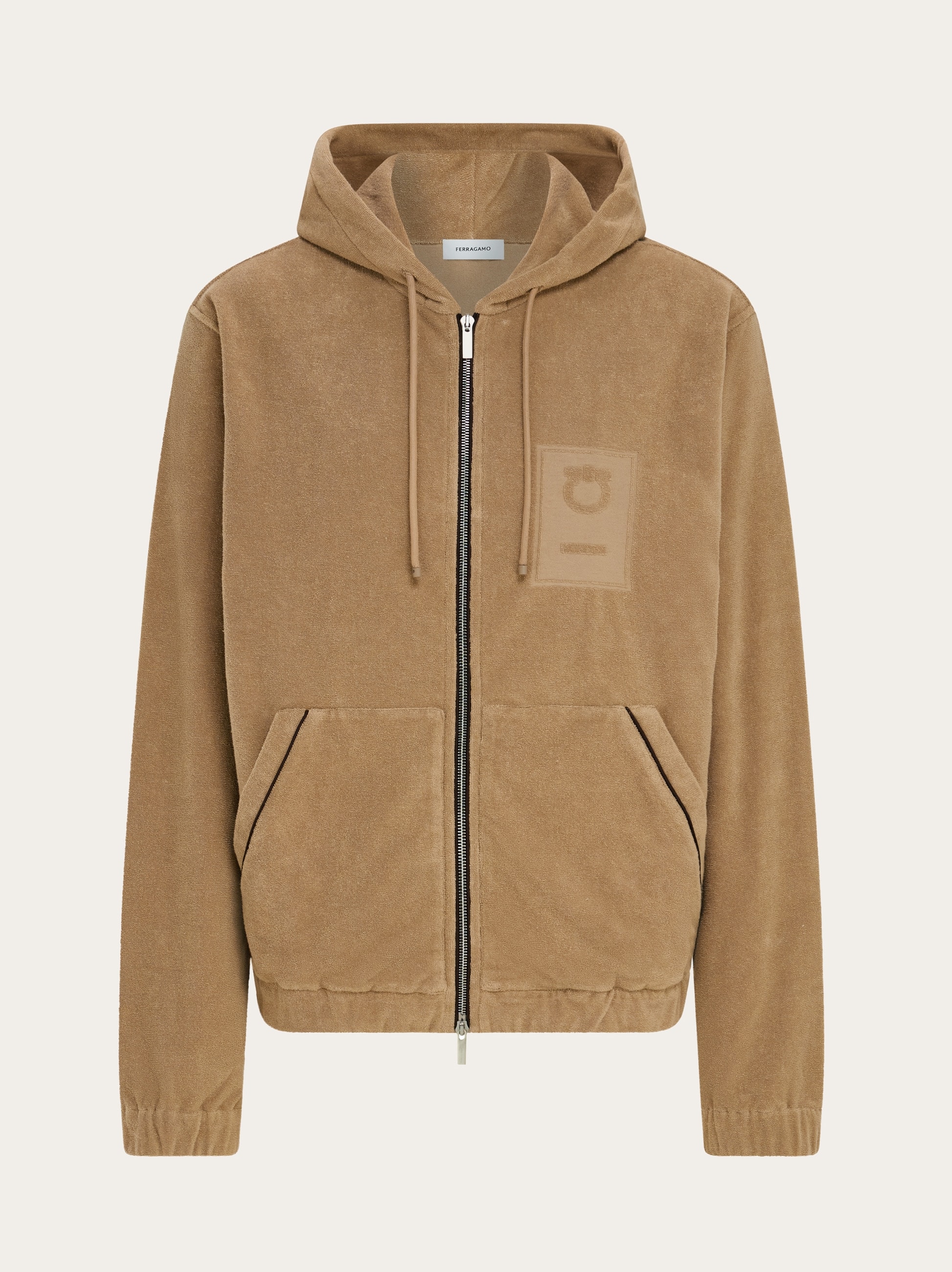 Ferragamo Monogram Hoodie In Green