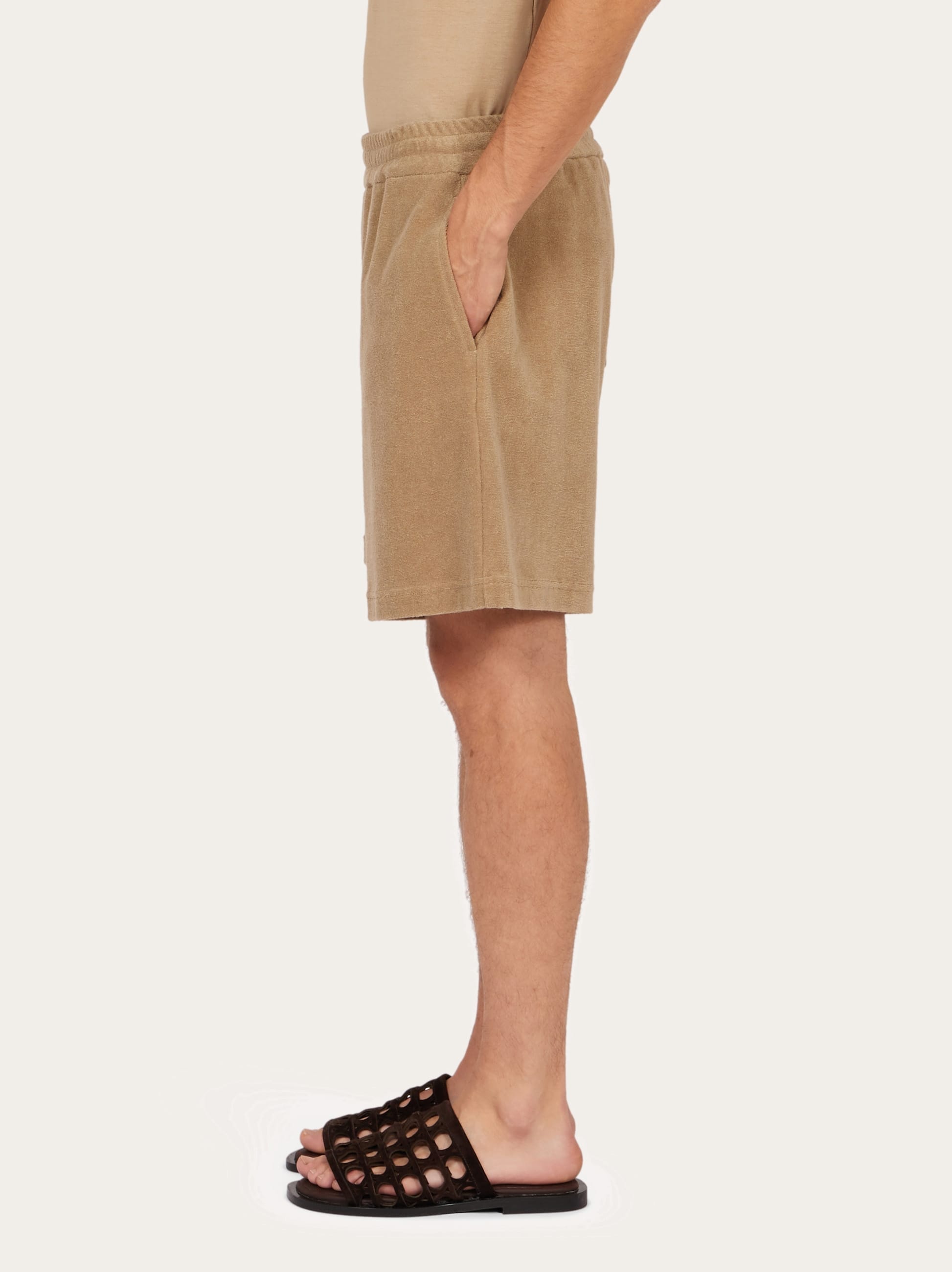 Ferragamo Herren Shorts Ferragamo-monogram Beige 