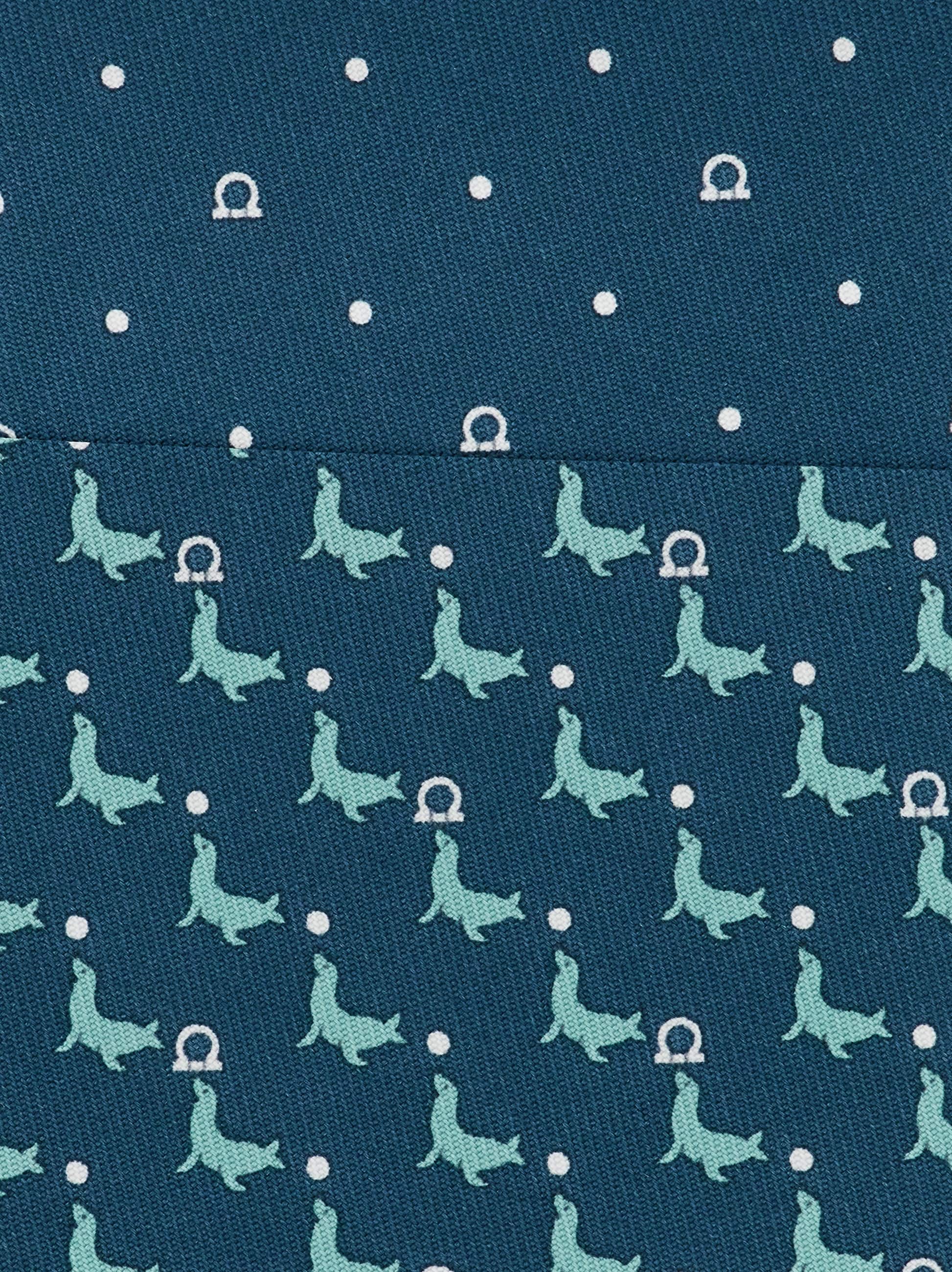 Ferragamo Seal Print Silk Tie In Green