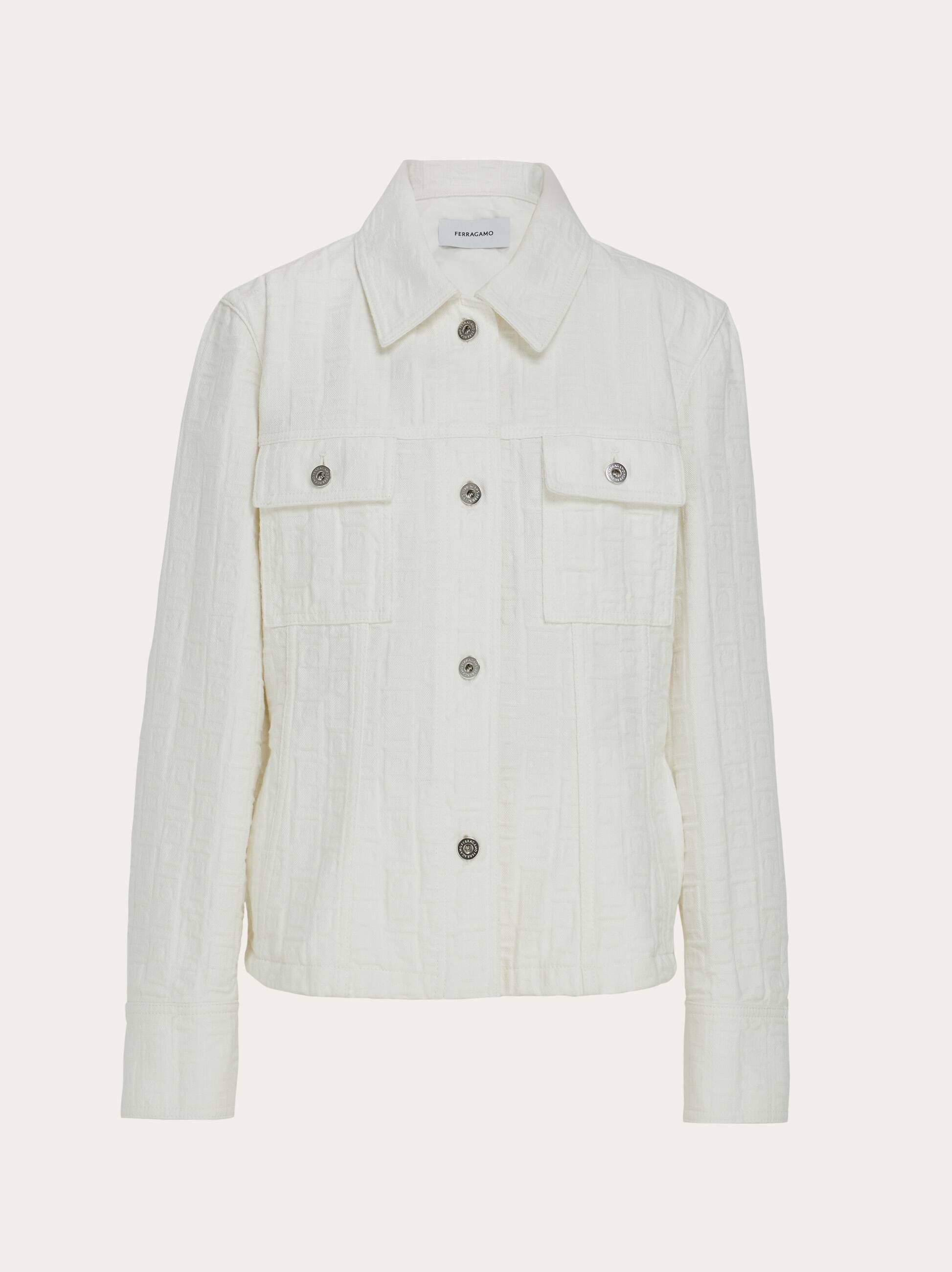 Ferragamo Donna Giubbino trucker Bianco