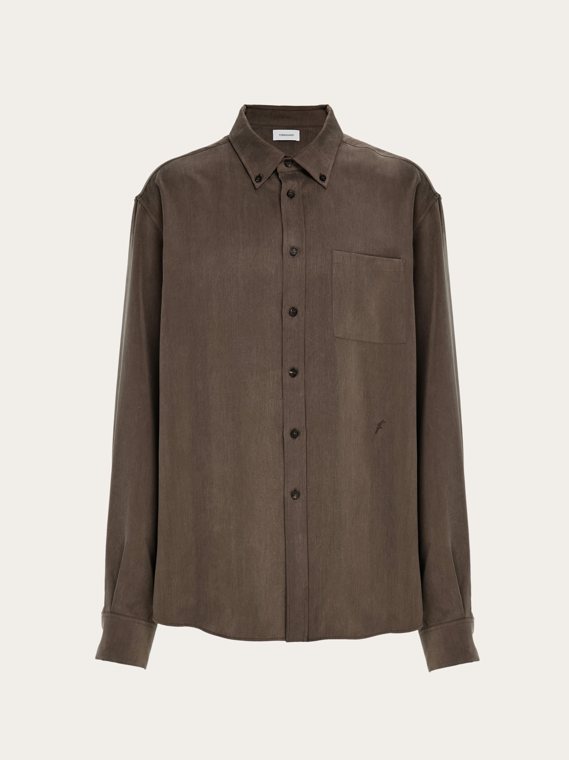 Ferragamo Long-sleeved Shirt In Grey