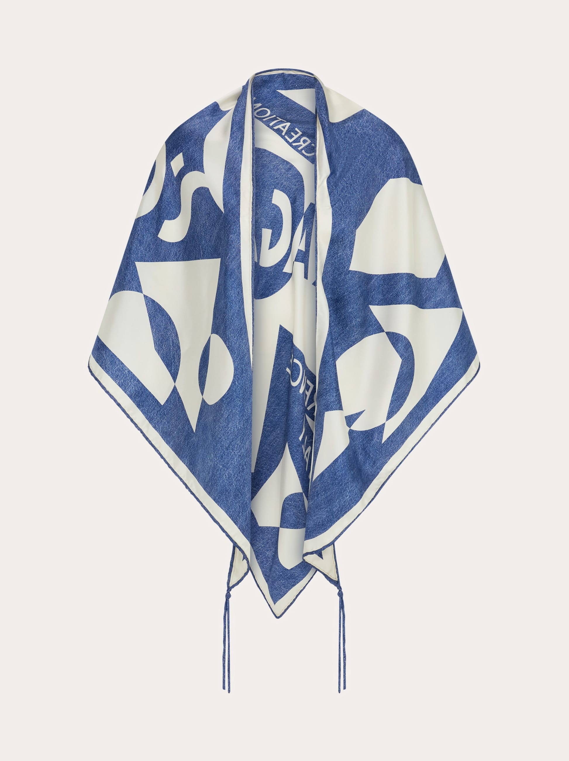 Ferragamo Donna Top a triangolo logo Venna Denim