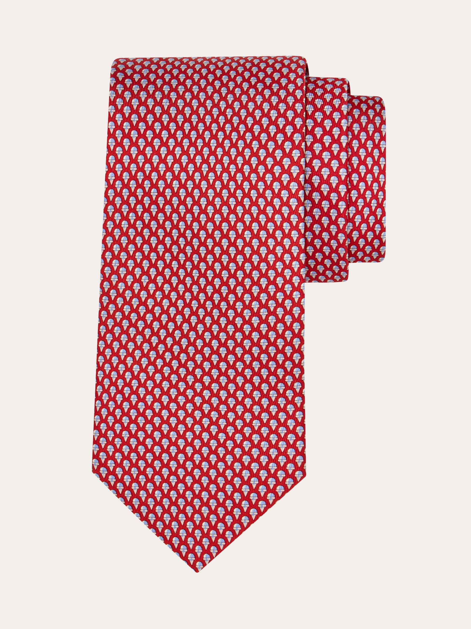 Ferragamo Uomo Cravatta in seta stampa Ice Cream Rosso