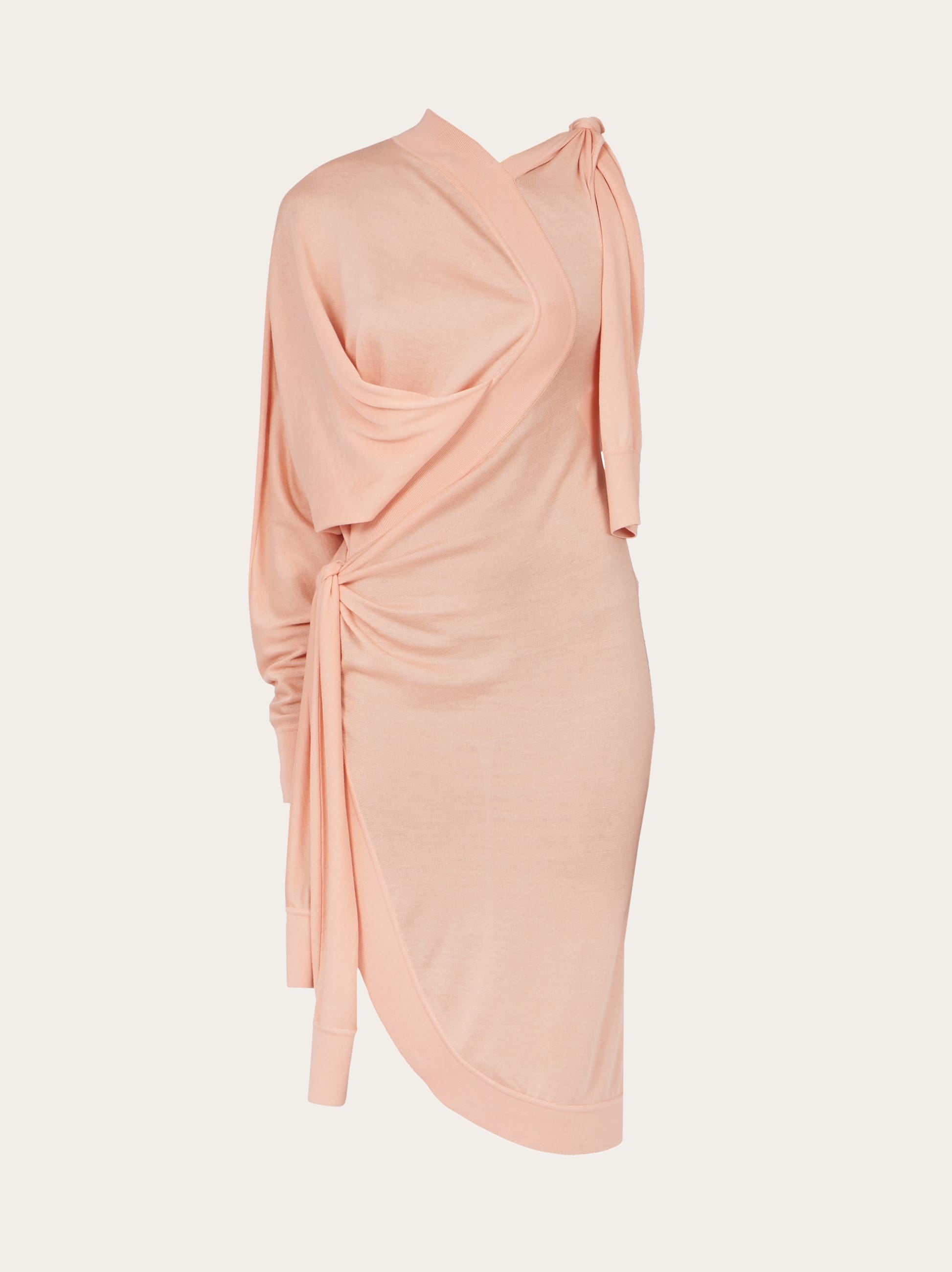 Ferragamo Donna Abito asimmetrico in maglia Rosa