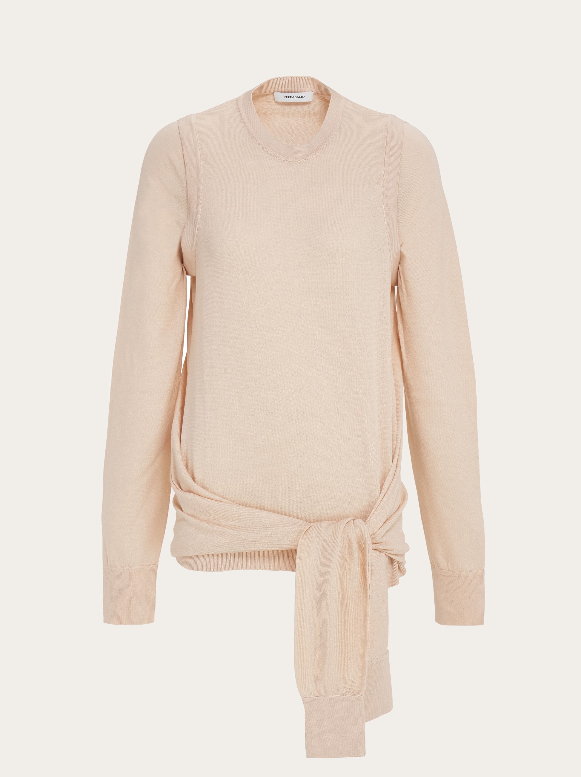 Ferragamo Donna Maglia con nodo Rosa