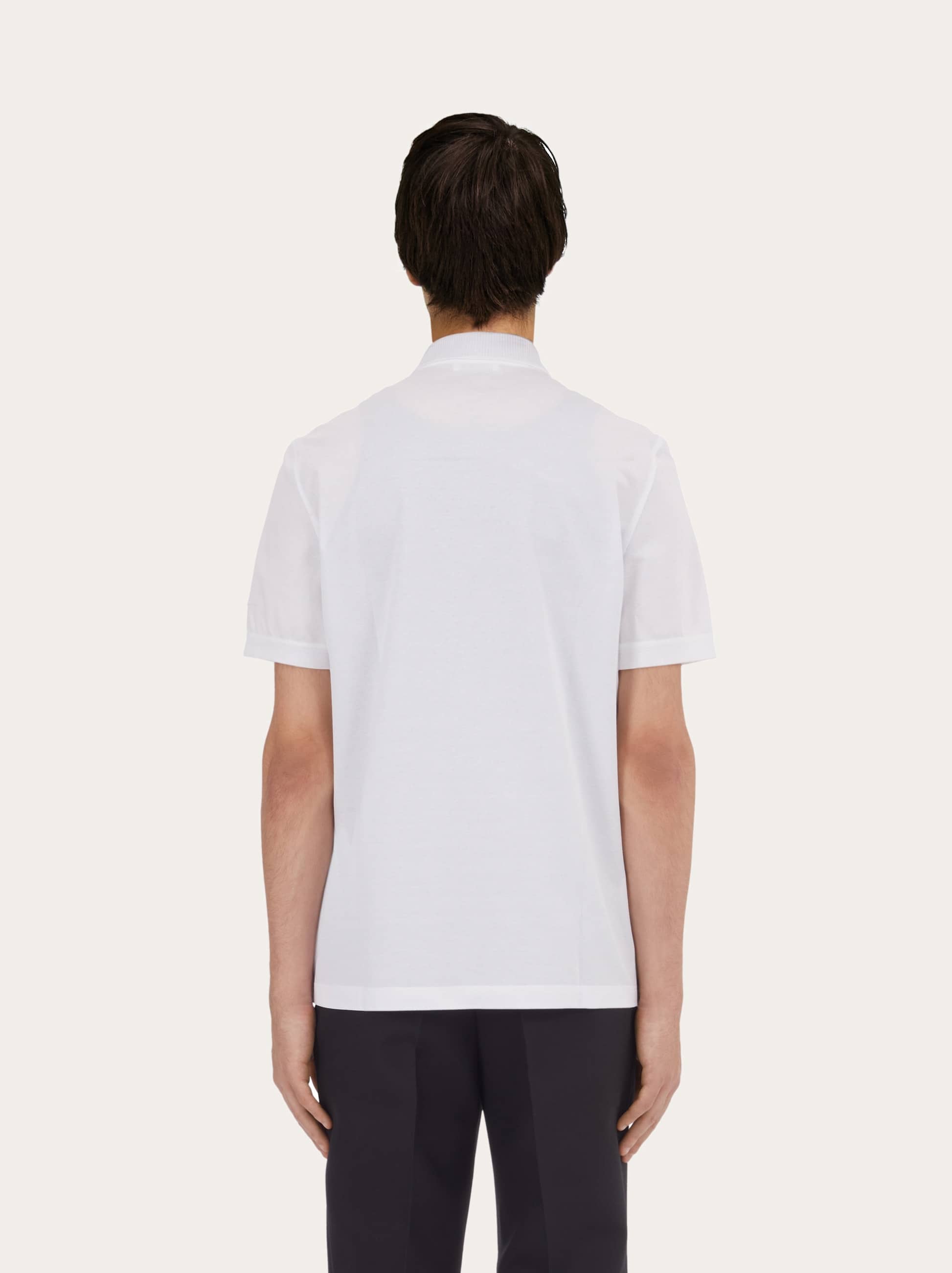  Ferragamo Herren Polo With Zip Collar Weiß 