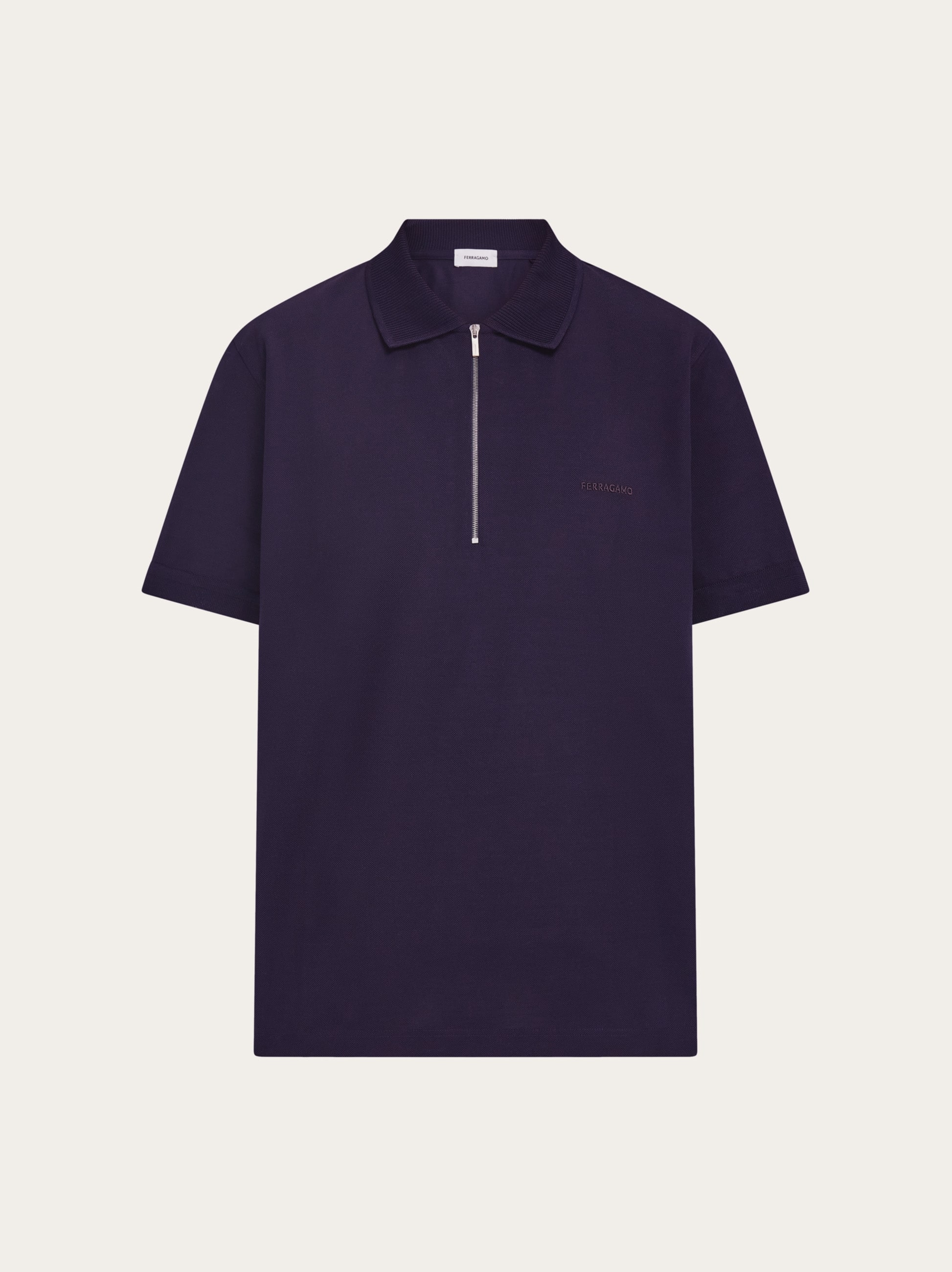 Ferragamo Uomo Polo con zip Blu