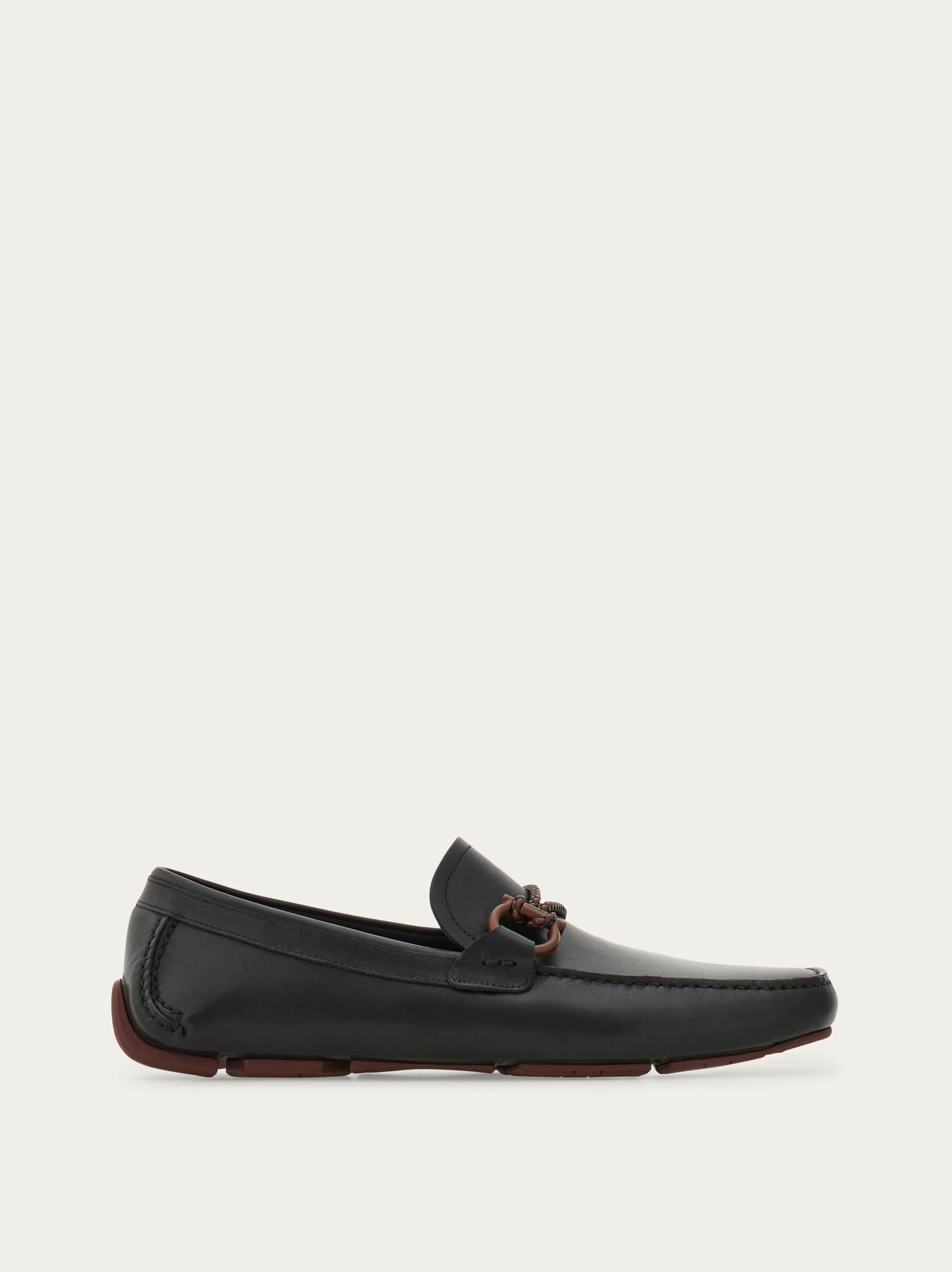 Ferragamo Uomo Driver ornamento Gancini Nero Taglia 40