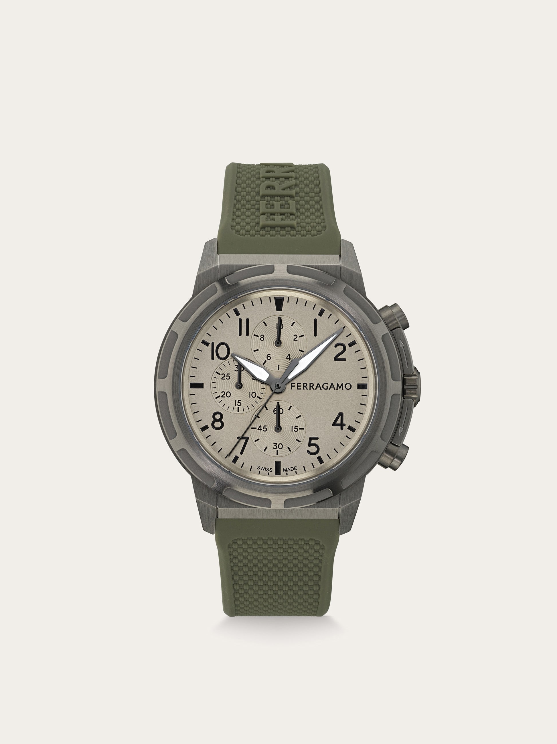 Ferragamo Men Ferragamo Sport Chrono Watch Ip Gun/green