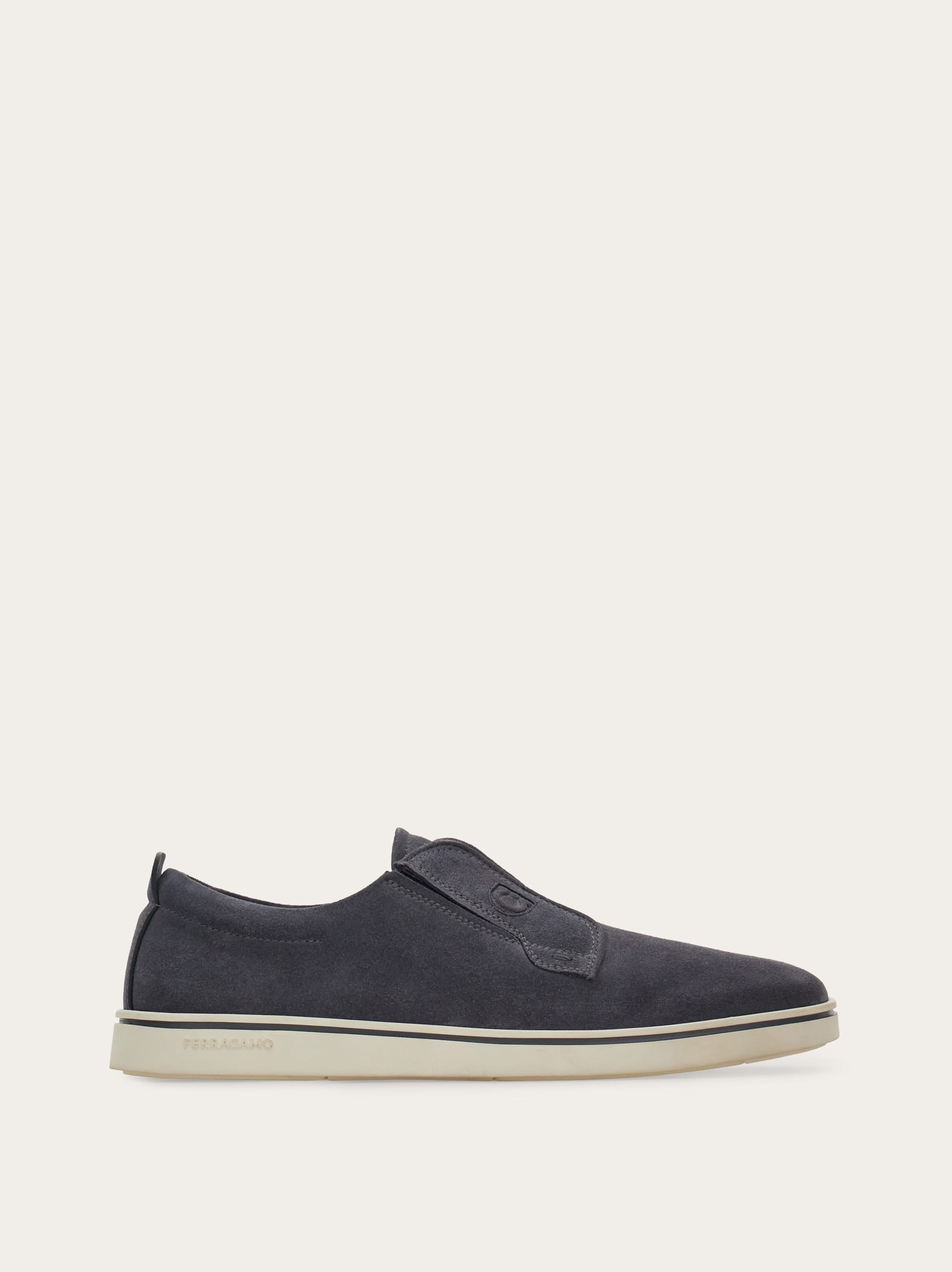 Ferragamo Navy Blue Laceless Sneakers