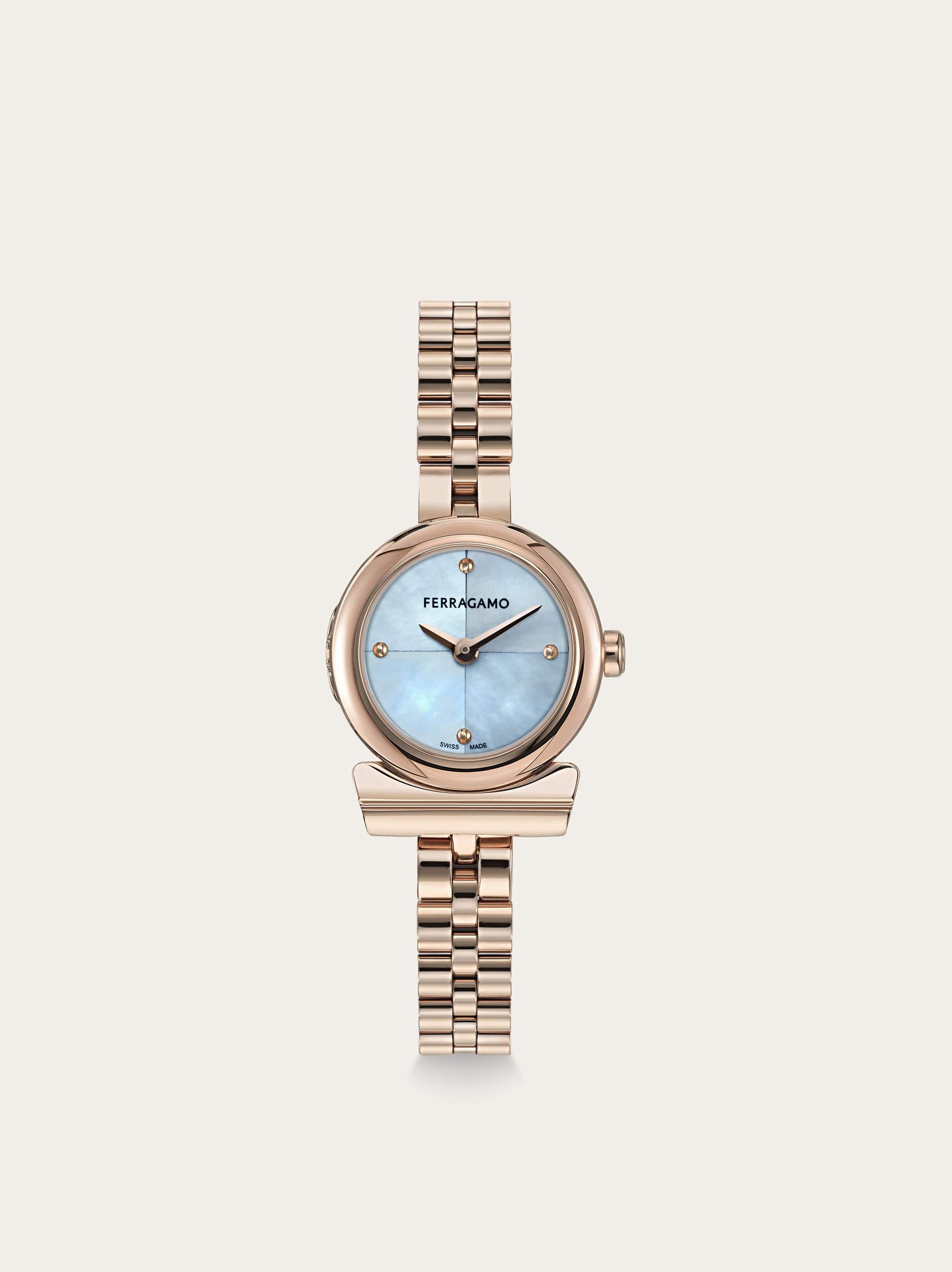 Ferragamo Donna Orologio Gancino Ip Oro Rosa/viola