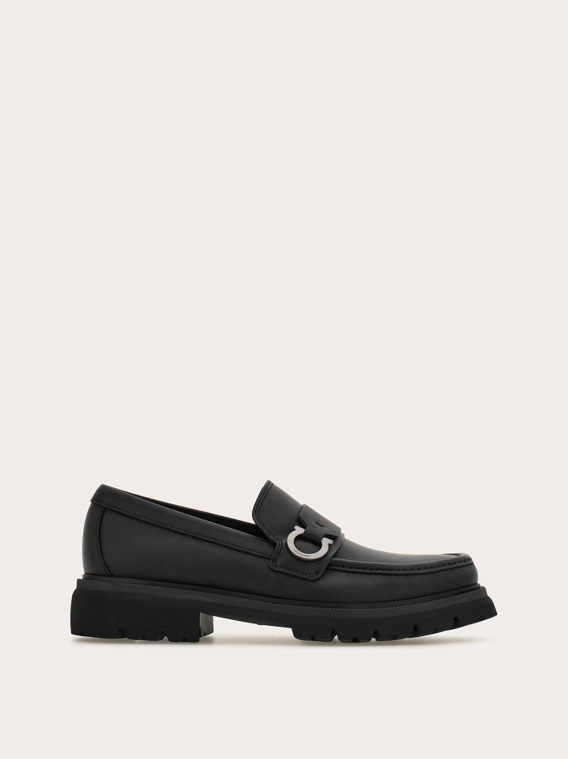 Ferragamo Mocassin Avec Ornement Gancini Noir Taille 44