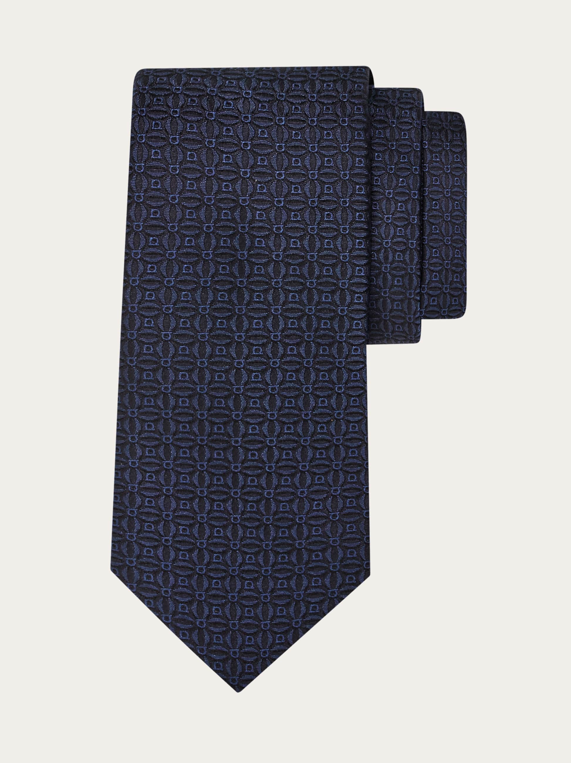 Ferragamo Uomo Cravatta jacquard Gancini Blu