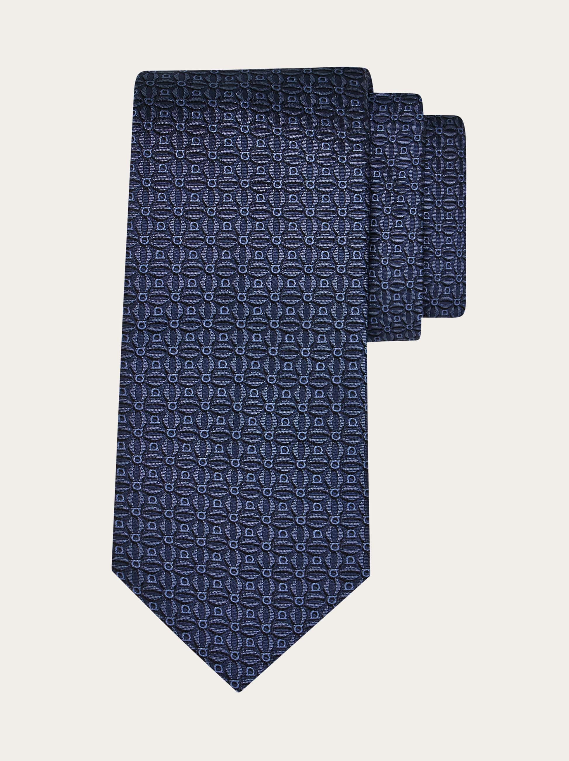 Ferragamo Uomo Cravatta jacquard Gancini Blu