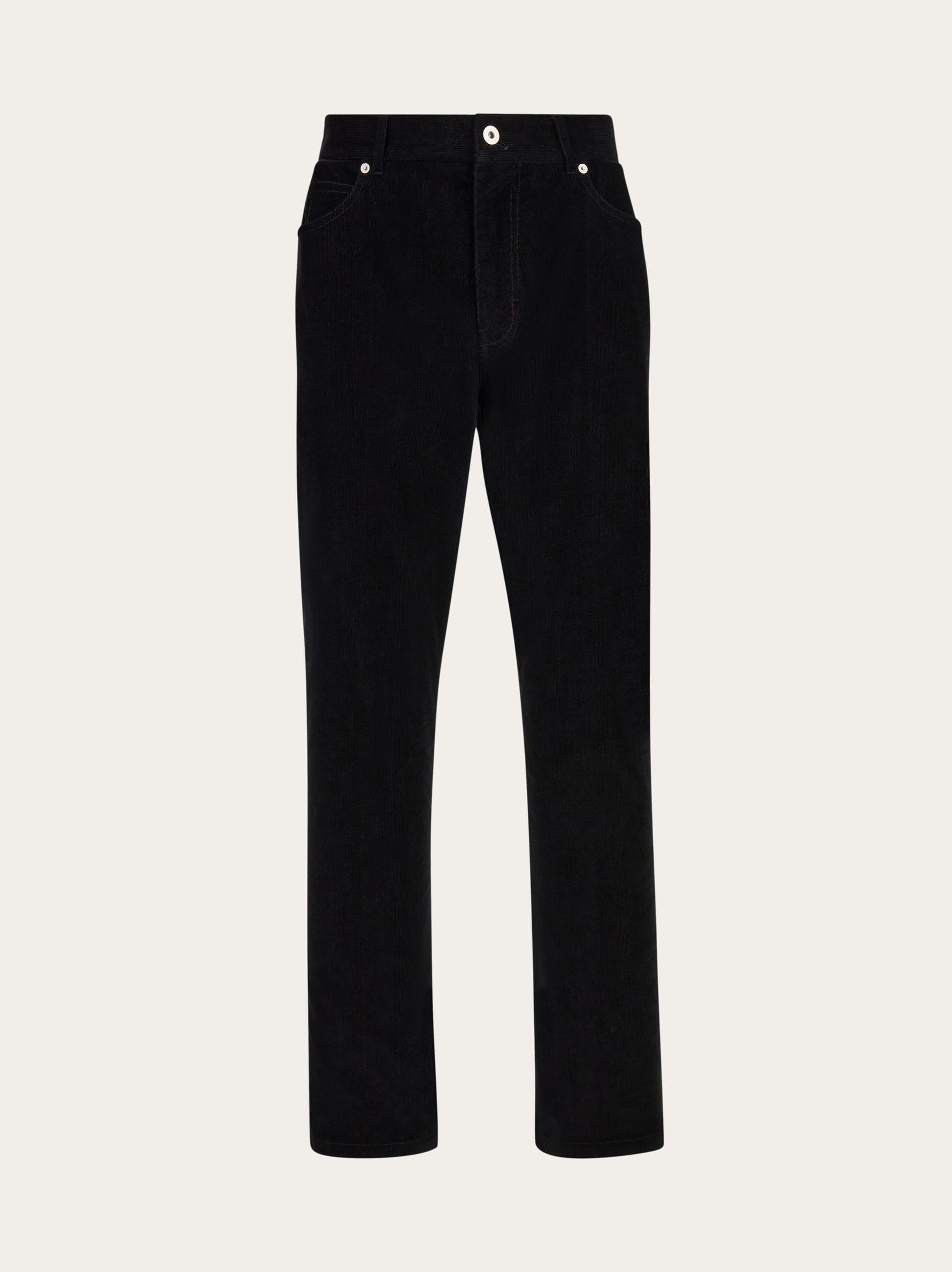 Ferragamo Uomo Pantalone in velluto millerighe Nero