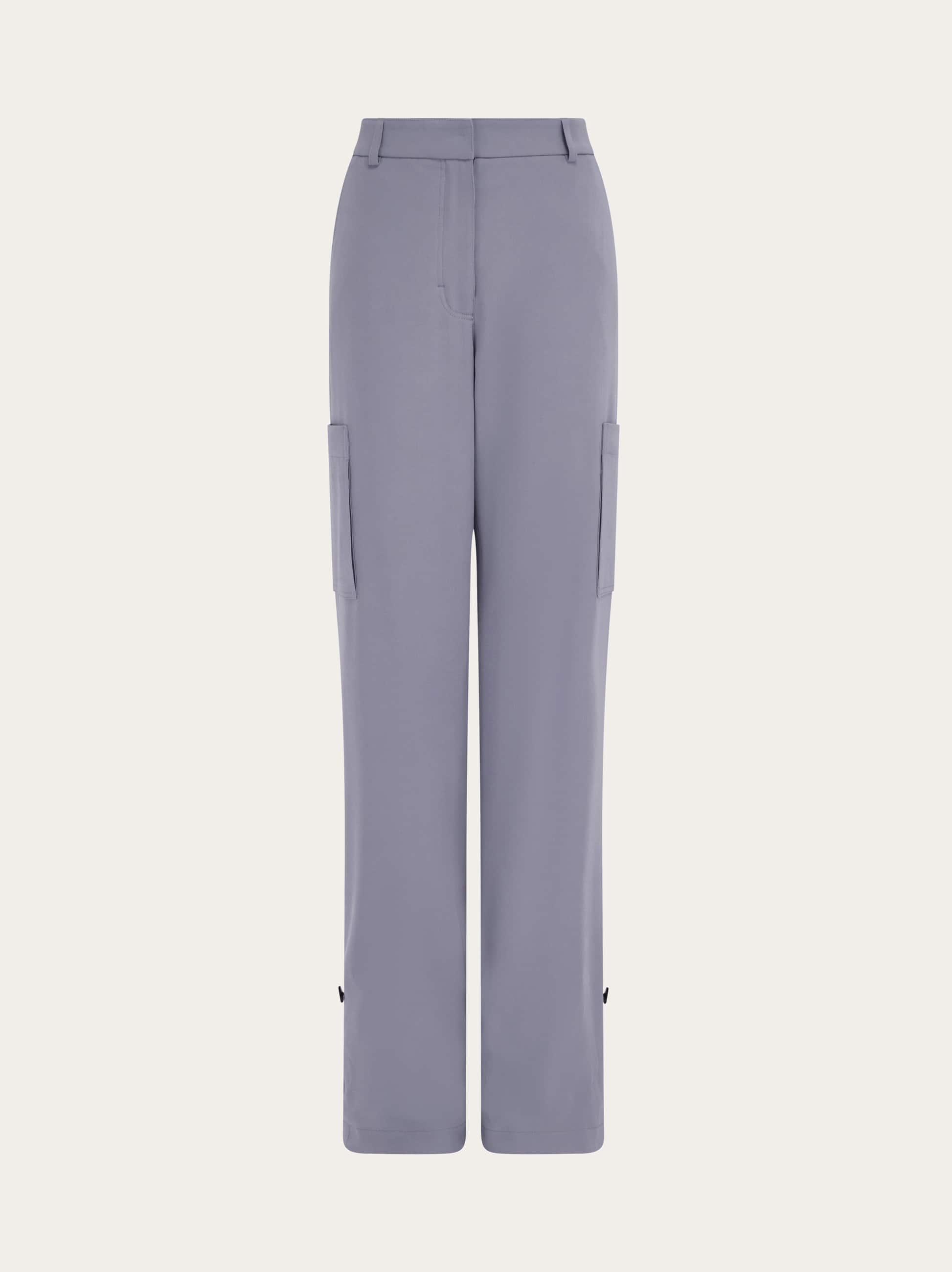 Ferragamo Donna Pantalone cargo in misto seta Grigio