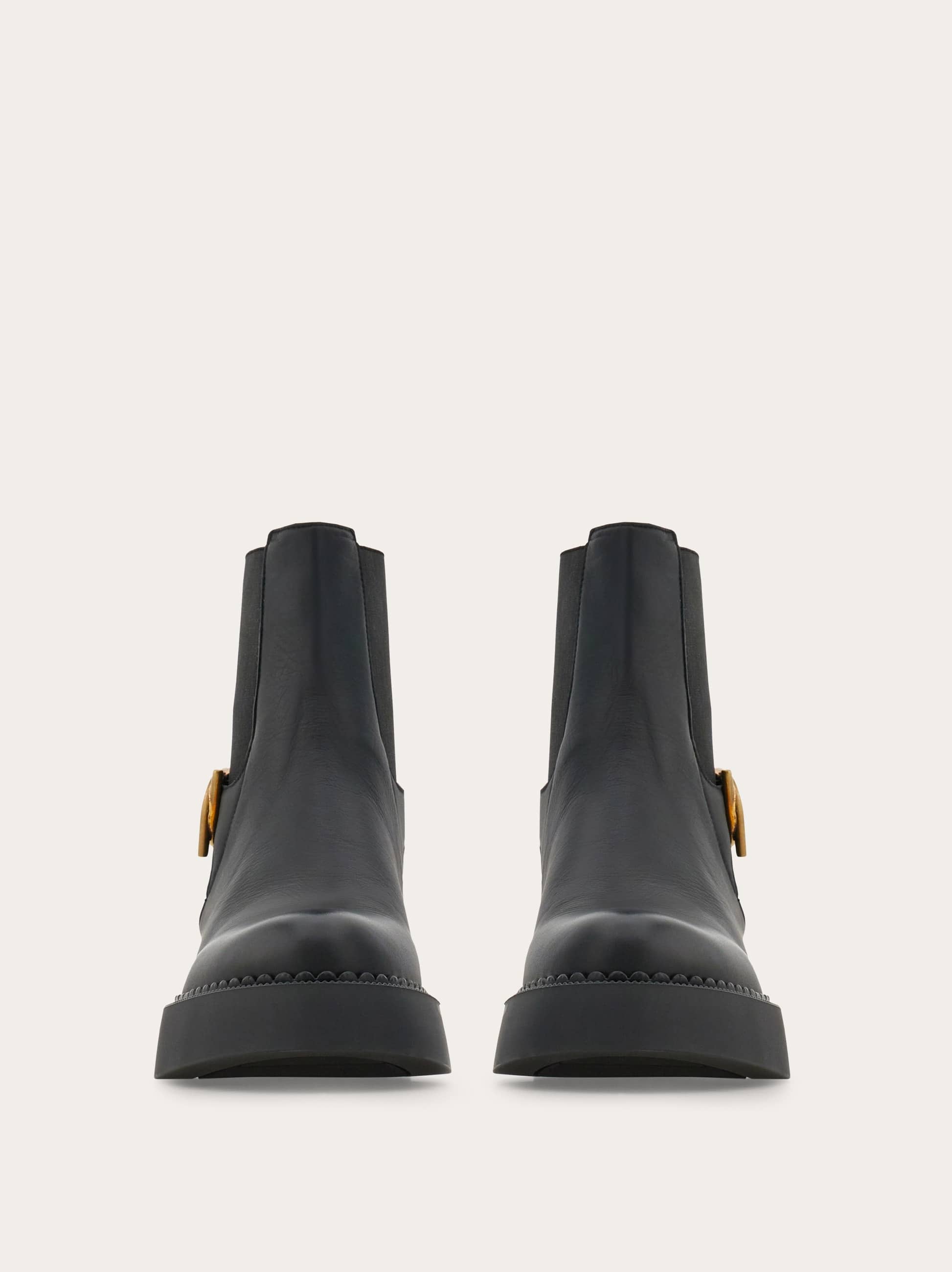 Ferragamo Tia Buckled Leather Ankle Boots