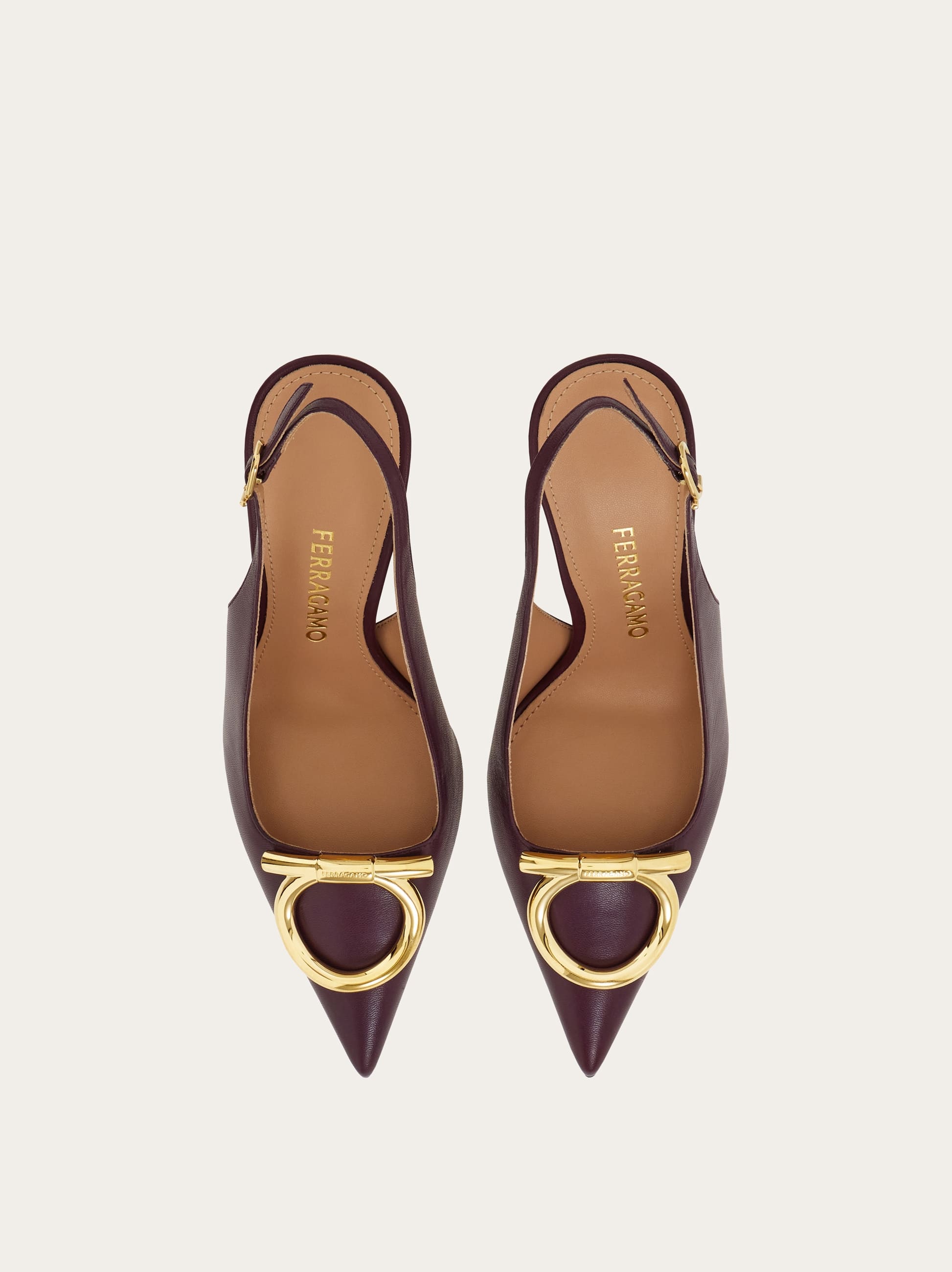  Ferragamo Damen Maxi Gancini Slingback Rot Größe 36 