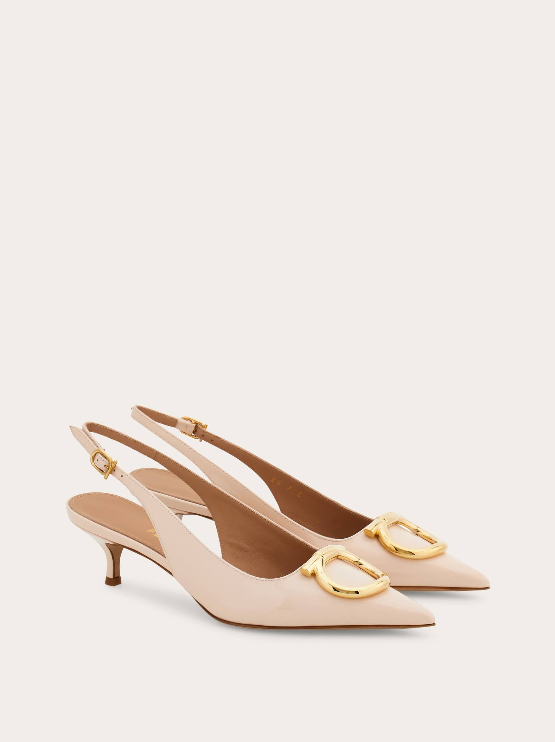  Ferragamo Damen Maxi Gancini Slingback Rosa Größe 35.5 