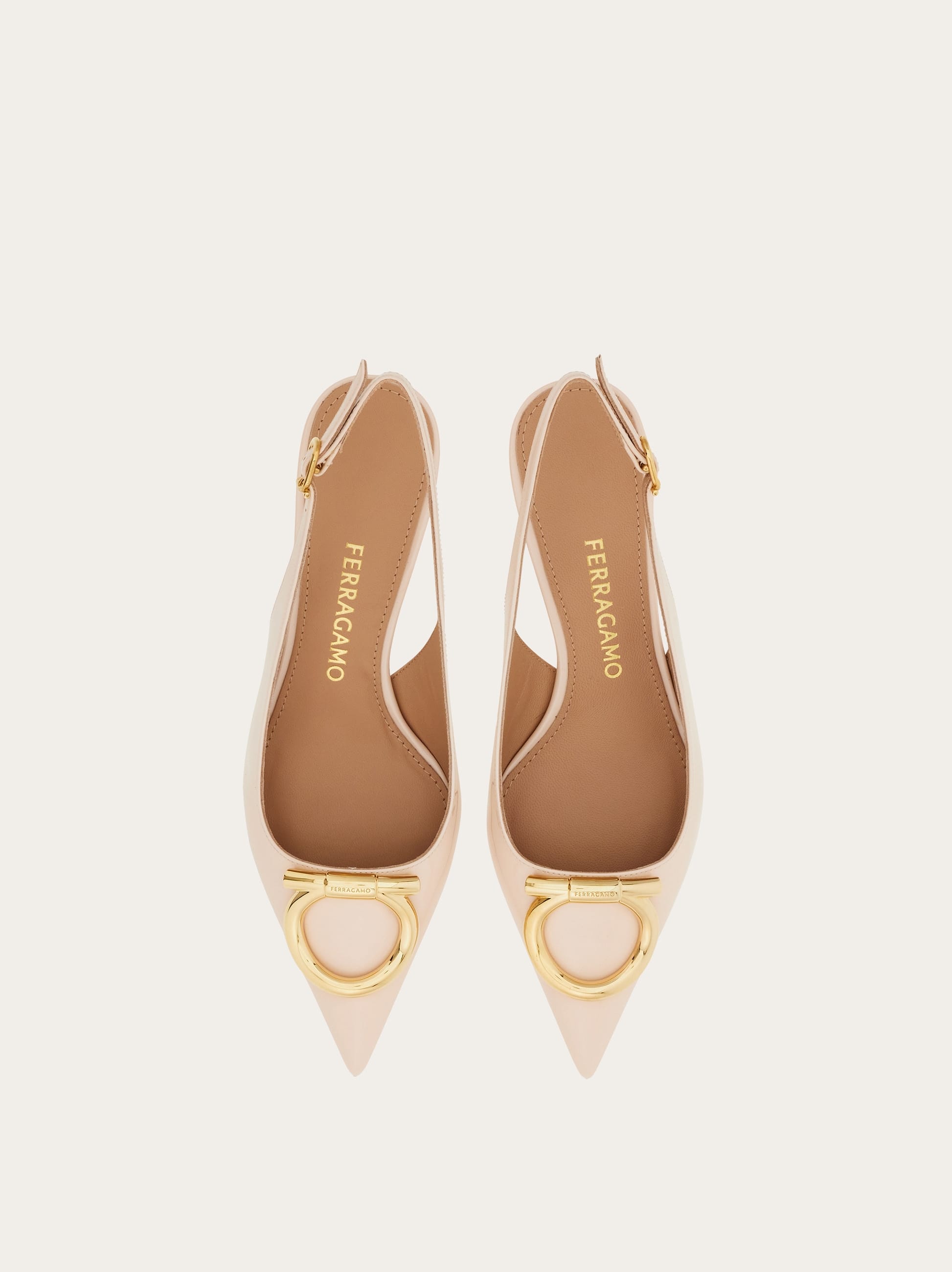  Ferragamo Damen Maxi Gancini Slingback Rosa Größe 35.5 