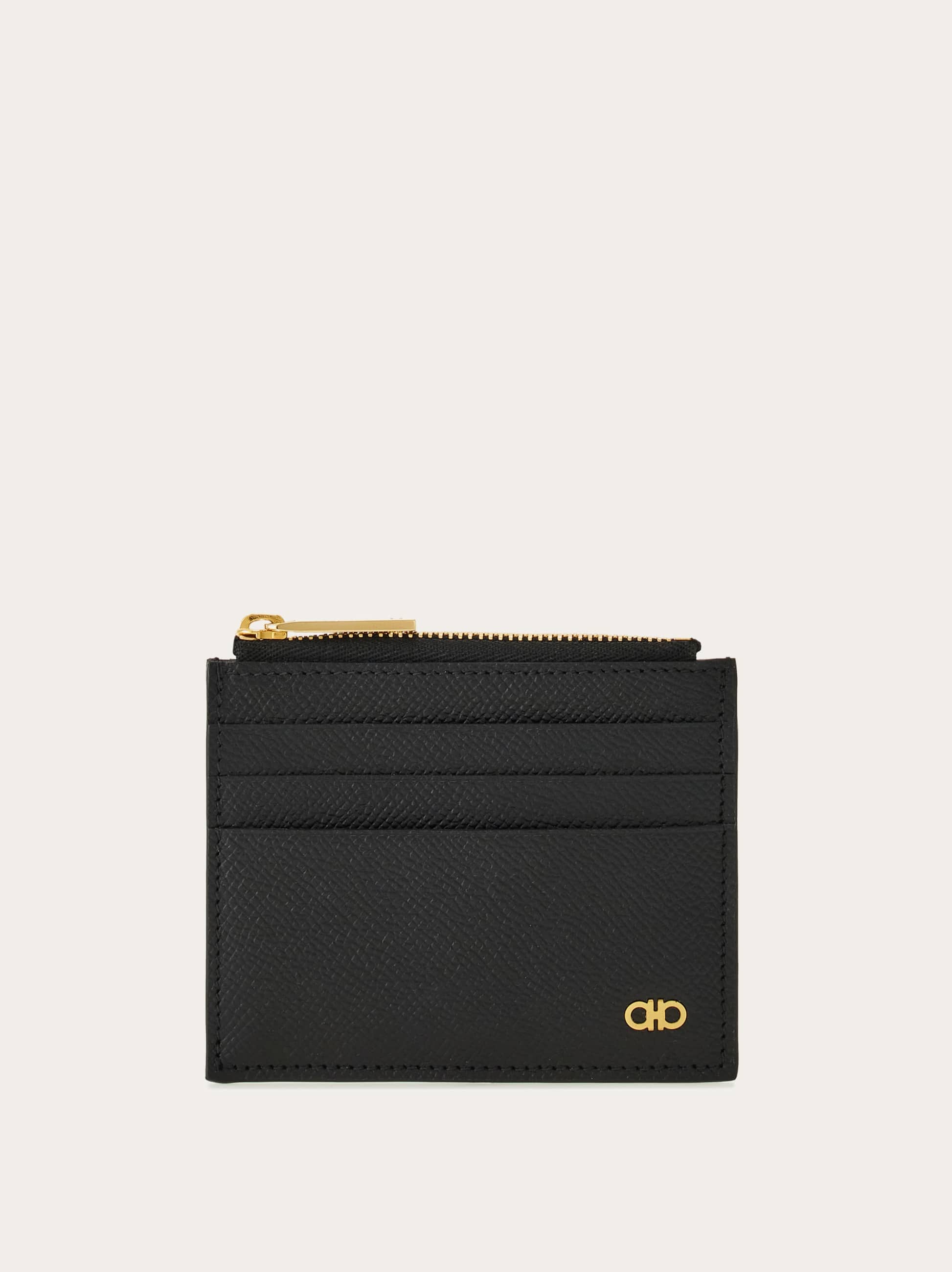 Ferragamo Gancini Credit Card Holder In Black