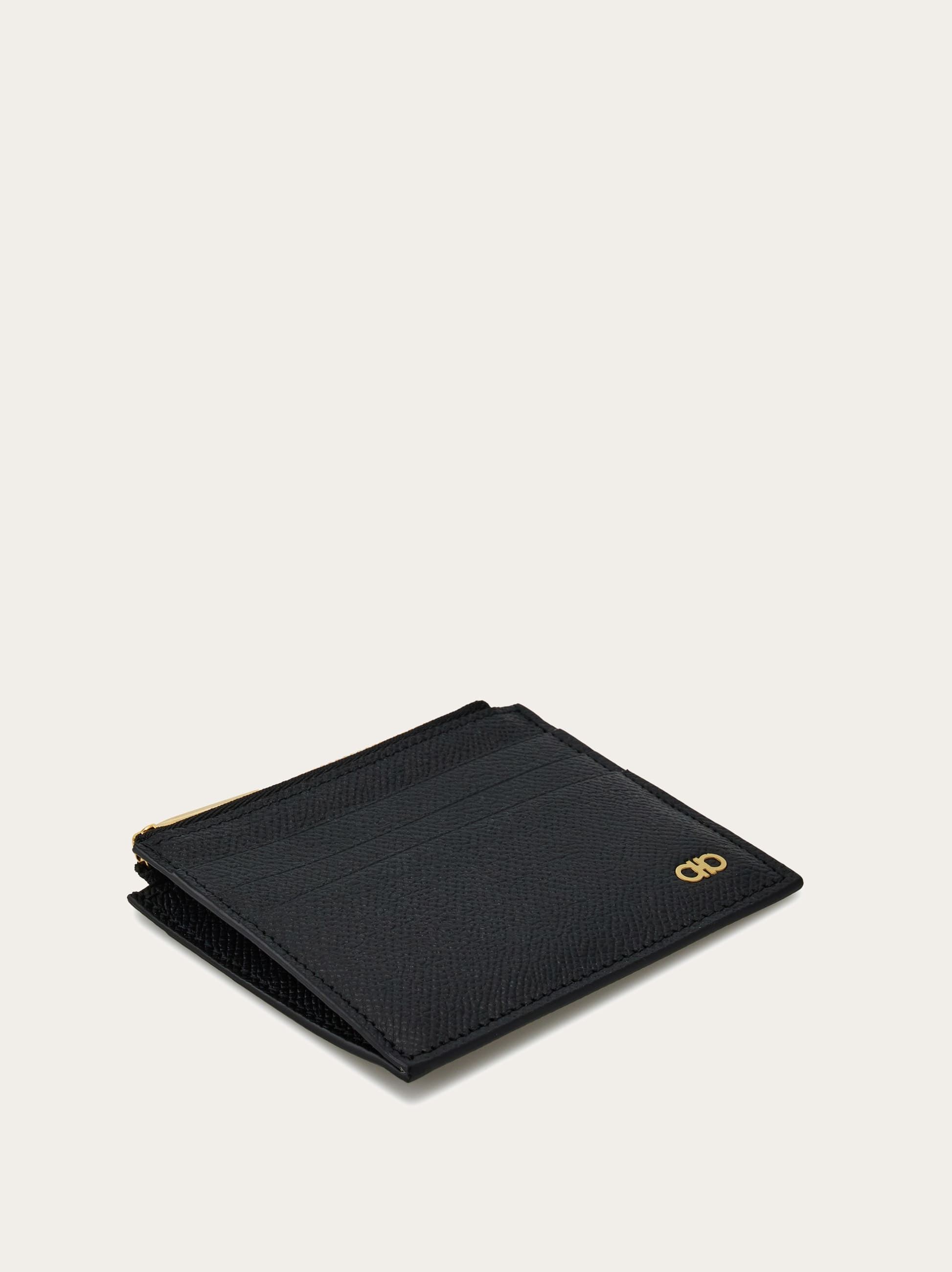 Ferragamo Gancini Credit Card Holder In Black