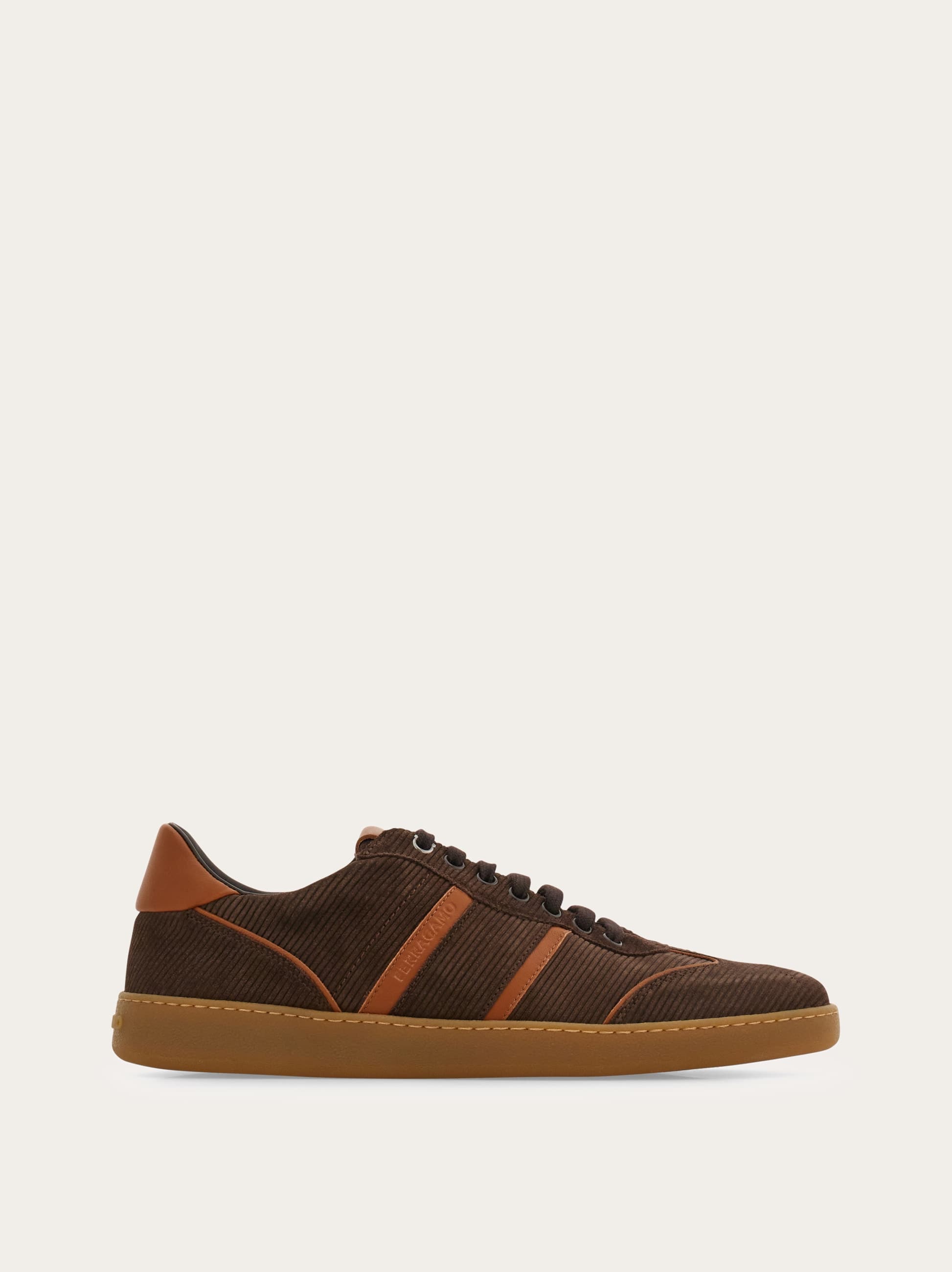 Ferragamo Low-top Sneaker With Logo In Brown