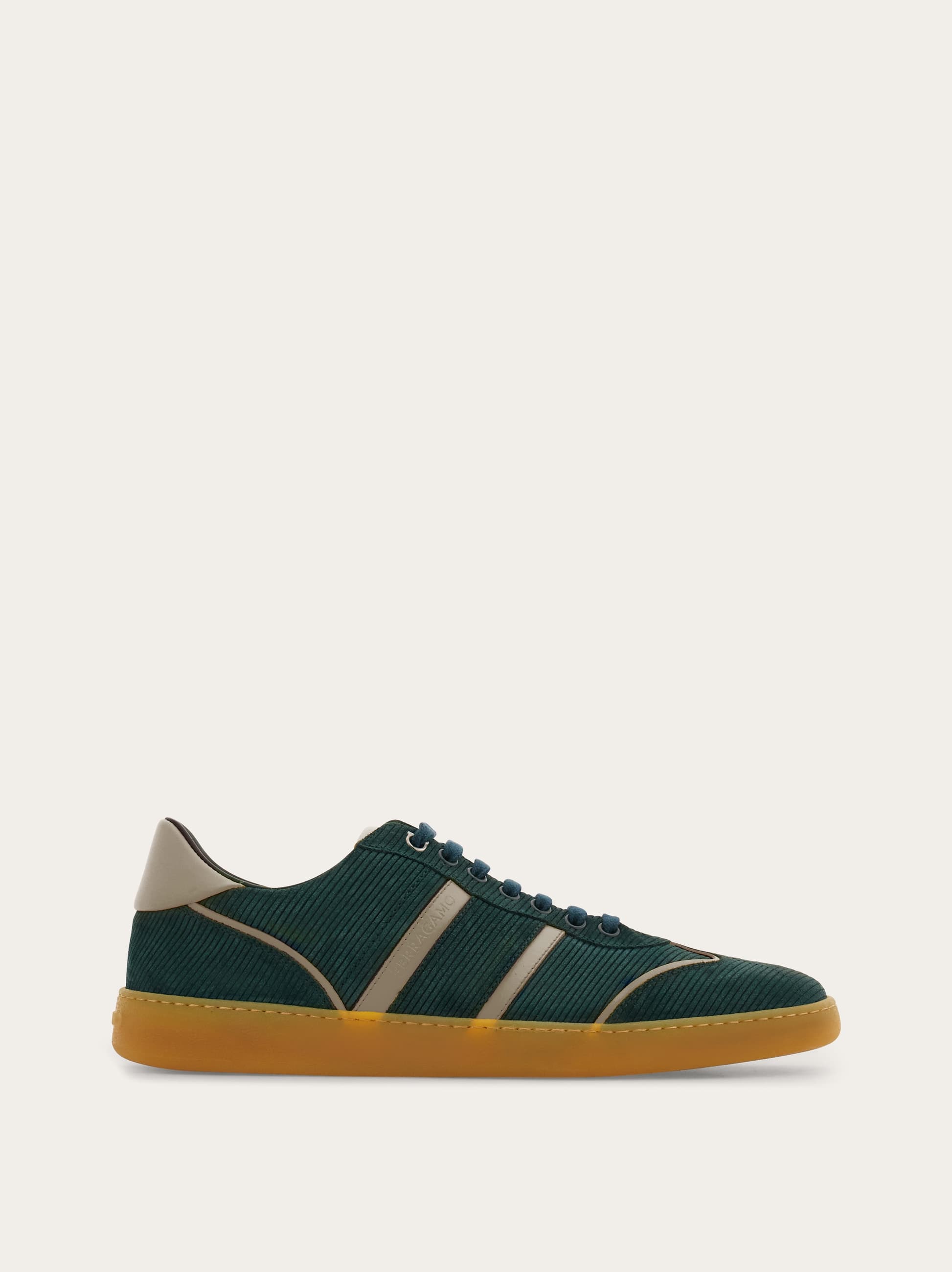 Ferragamo Low-top Sneaker With Logo In Green