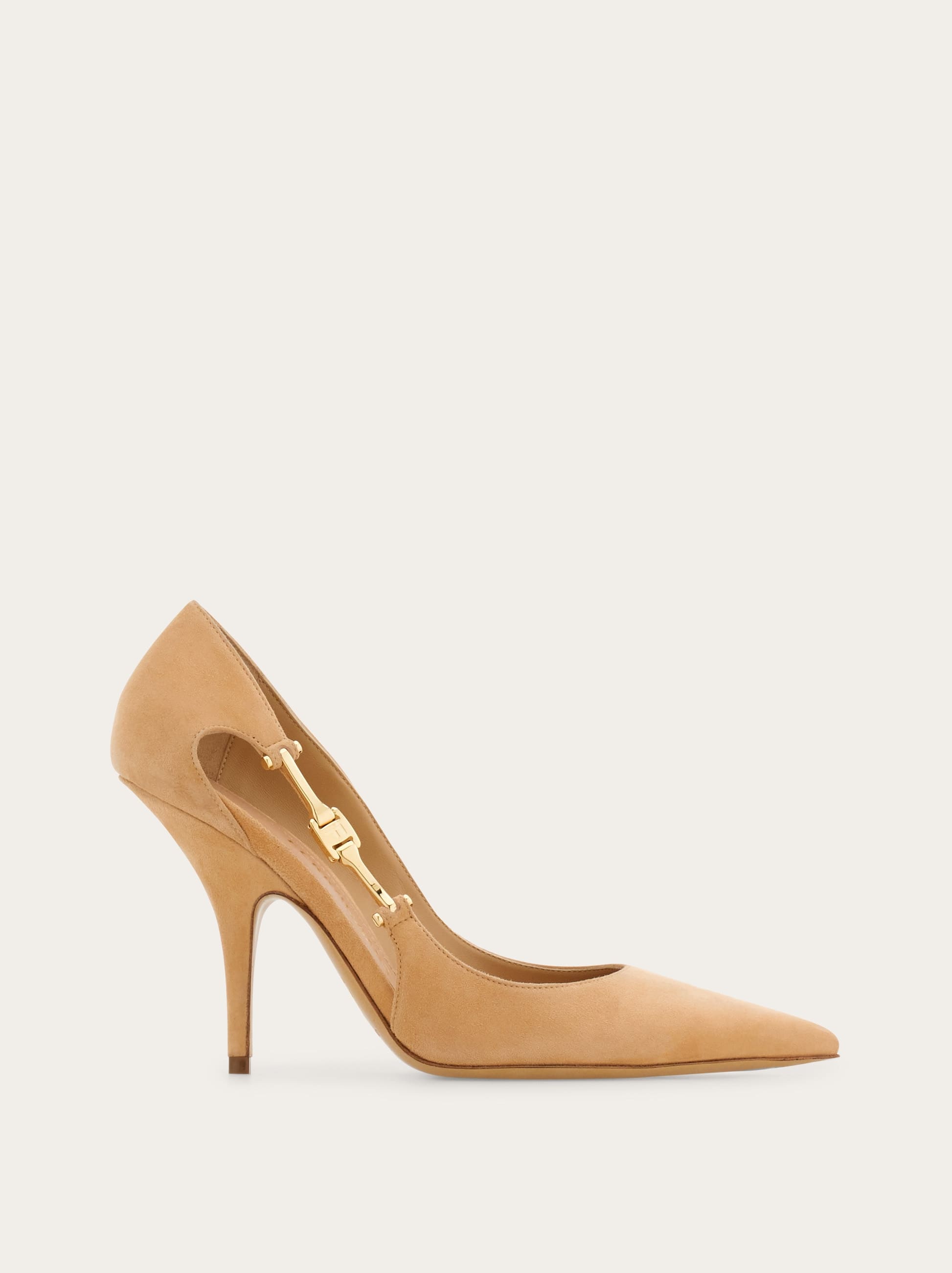 Ferragamo Donna Décolleté con fibbia F Beige Taglia 35.5