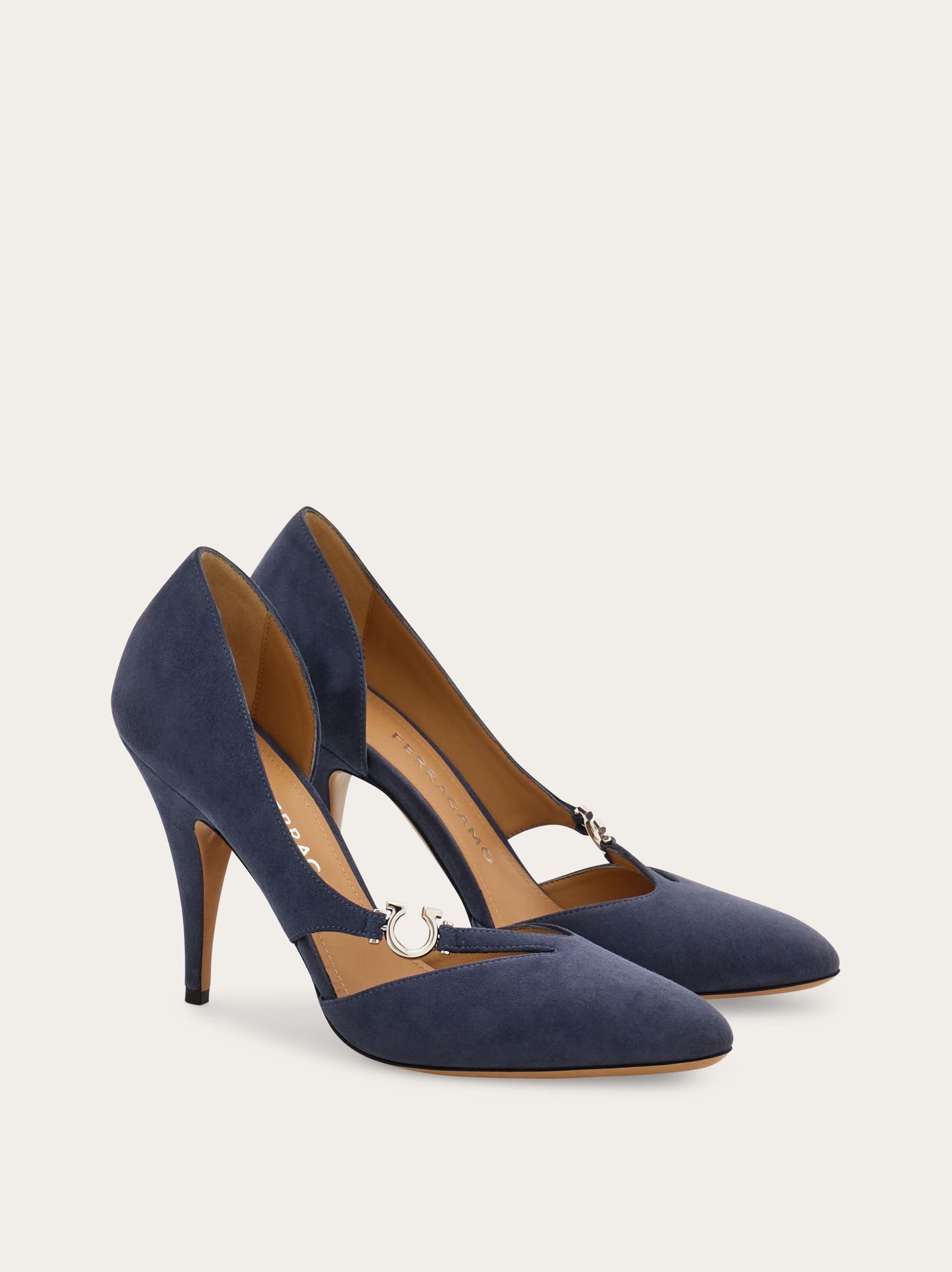 Ferragamo 95mm Gancini Leather Pumps