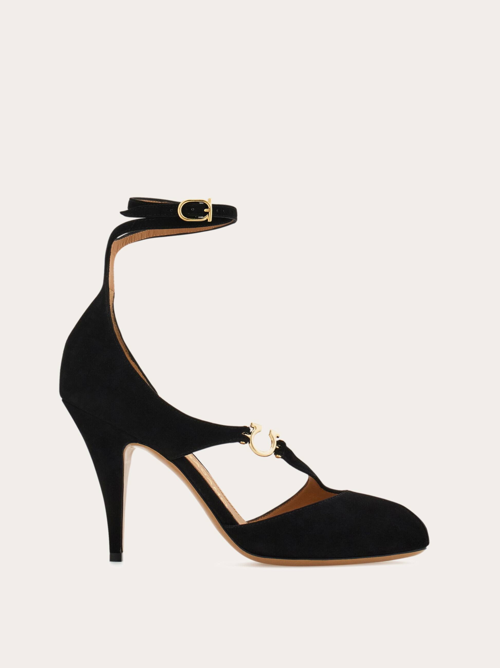 Ferragamo Donna Peep toe con dettaglio Gancini Nero Taglia 35.5