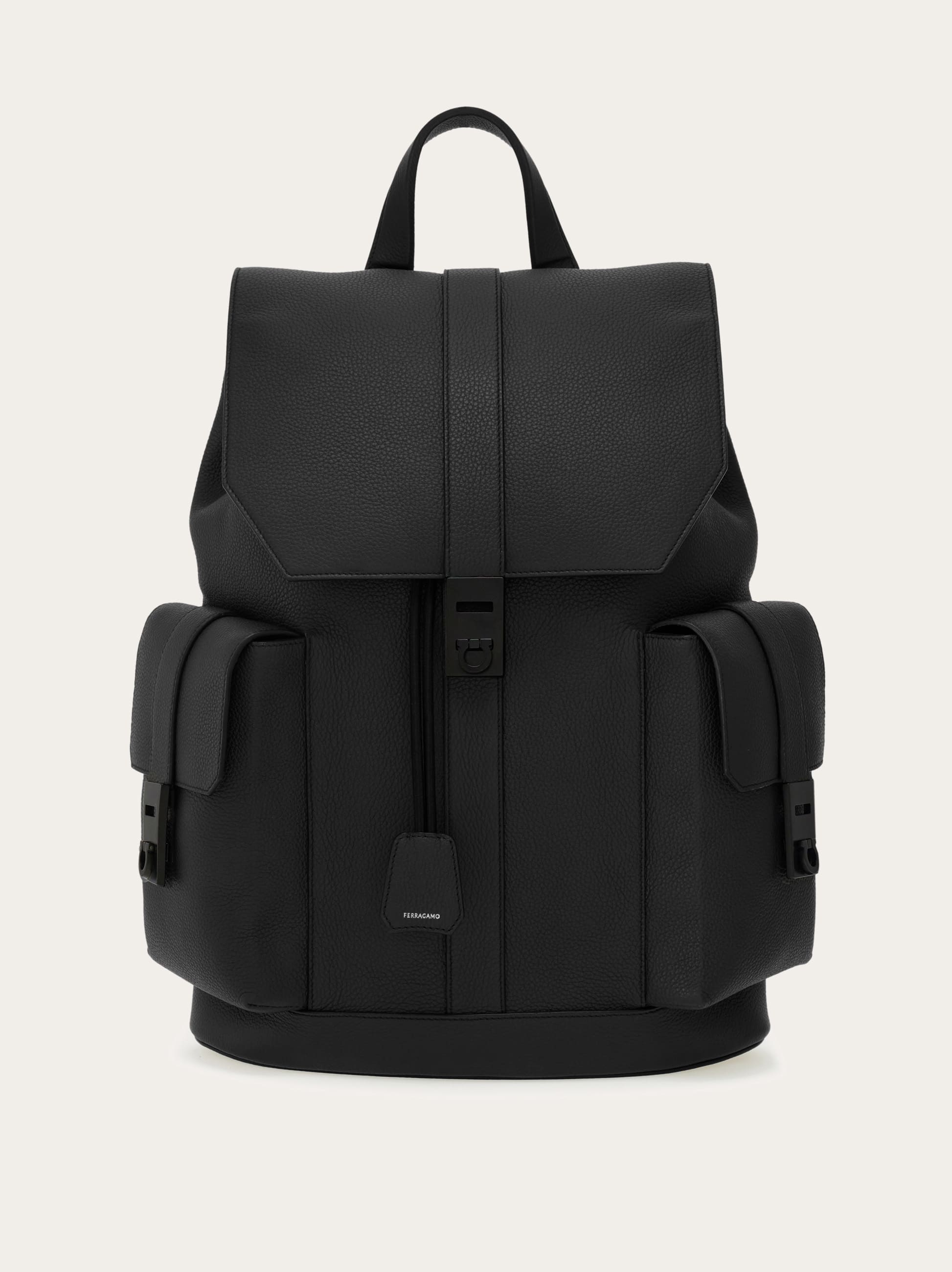 Ferragamo Uomo Zaino doppia tasca Nero