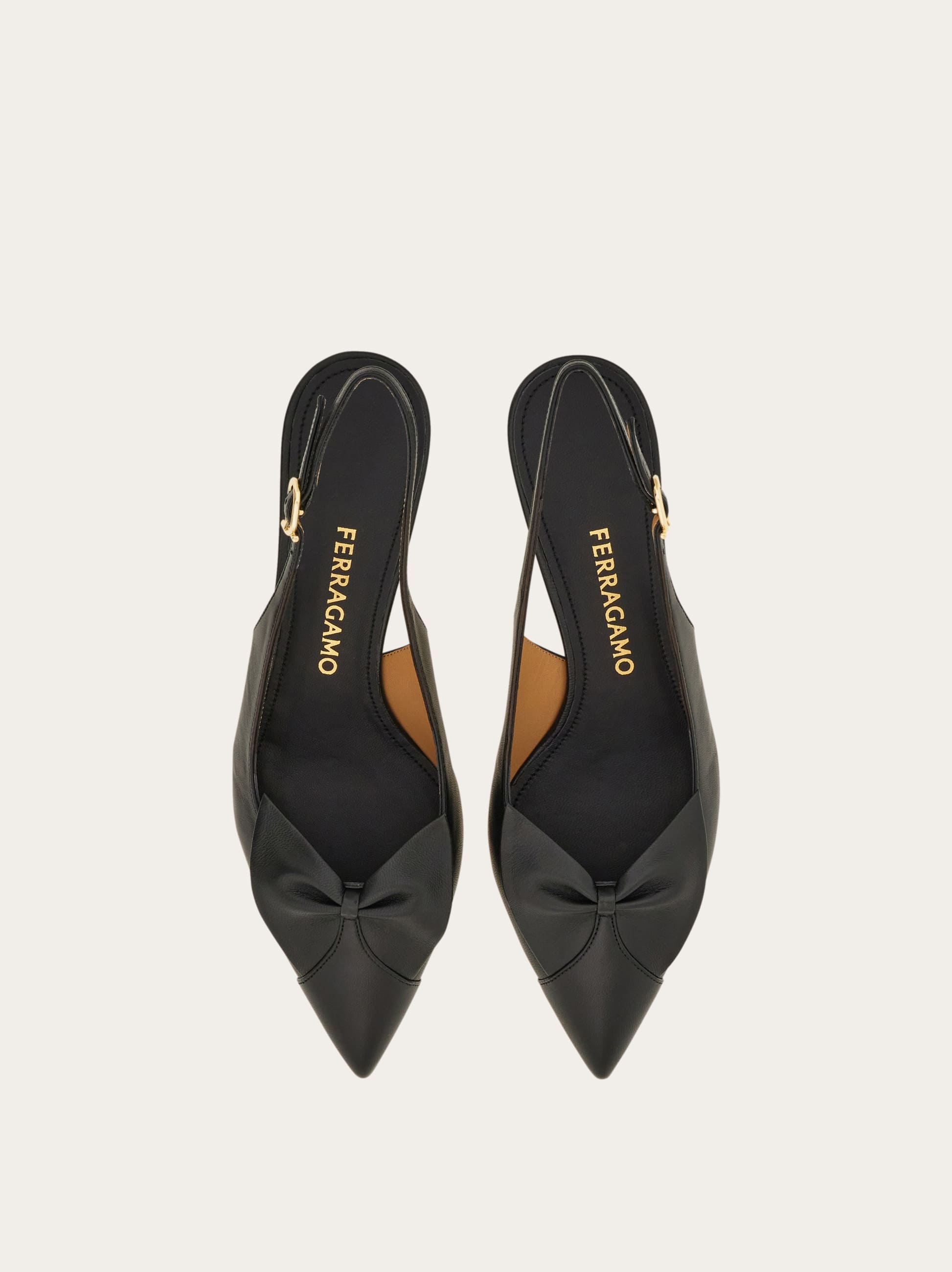  Ferragamo Damen Slingback Soft Mit-schleife Schwarz Größe 36 