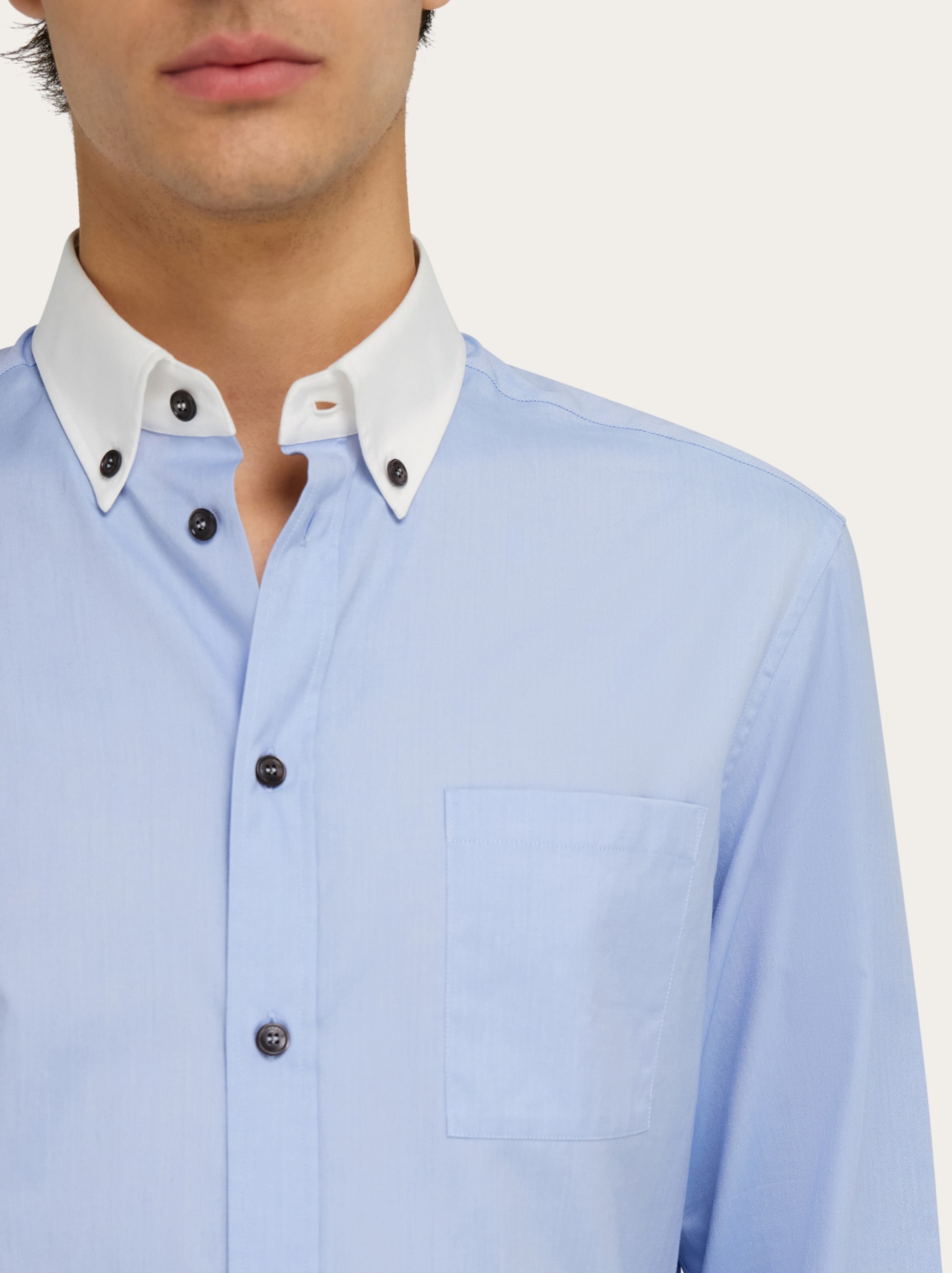  Ferragamo Herren Button-down-hemd Blau 
