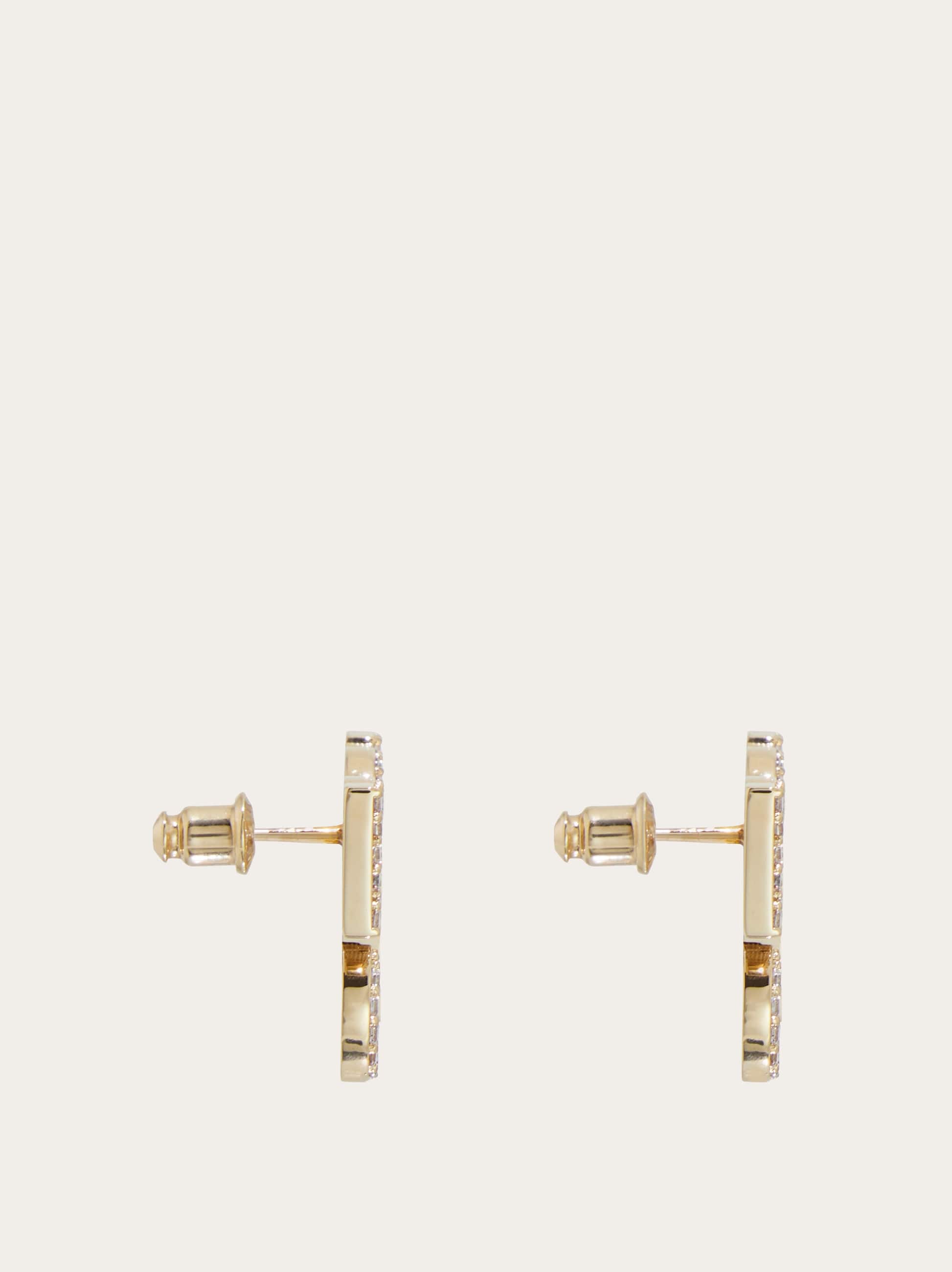  Ferragamo Damen Four Gancini Ohrringe Mit Kristallen Gold 