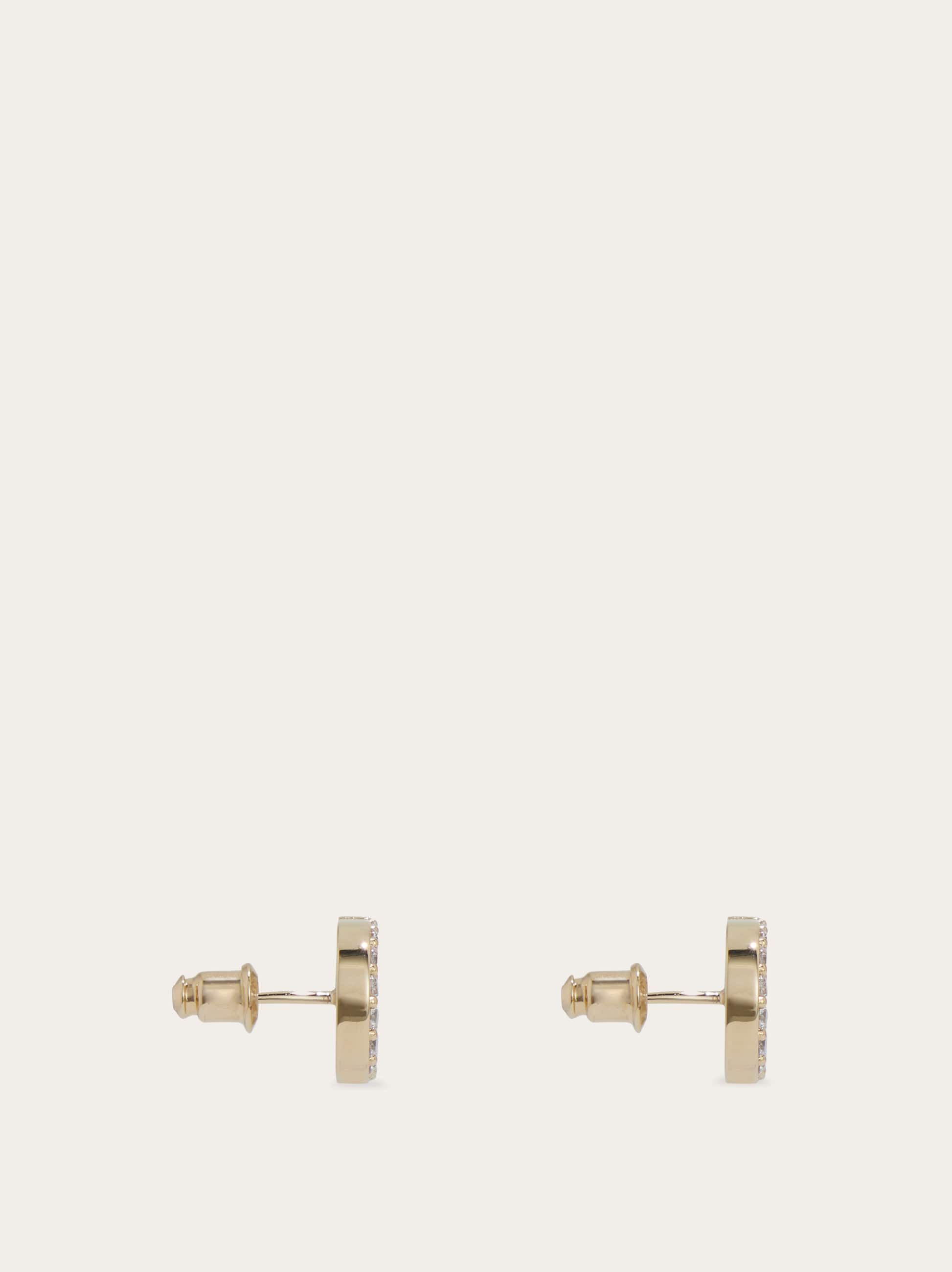  Ferragamo Damen Doppel-gancini Ohrringe Mit Kristallen Gold 