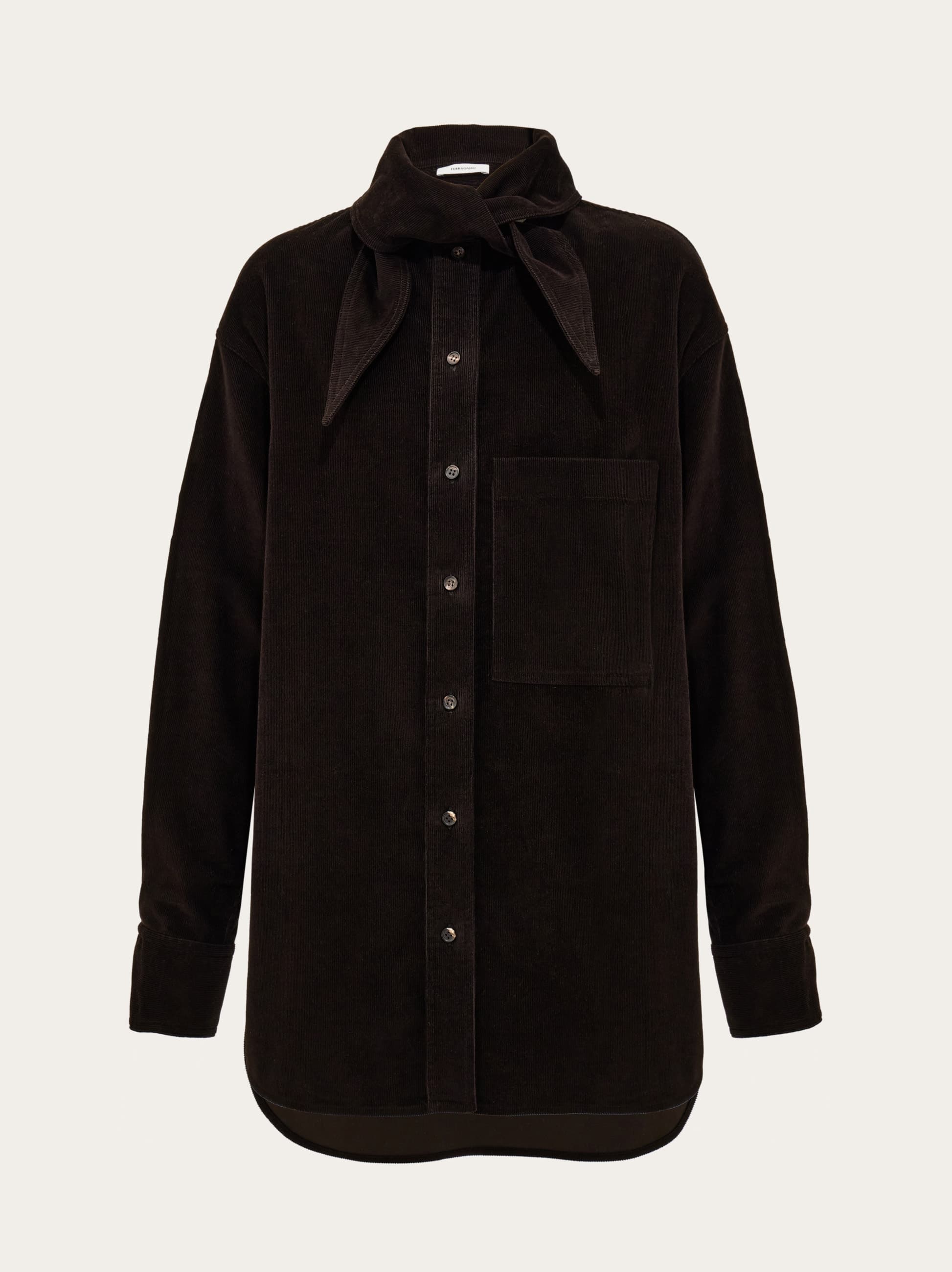 Ferragamo Donna Over shirt in velluto Marrone