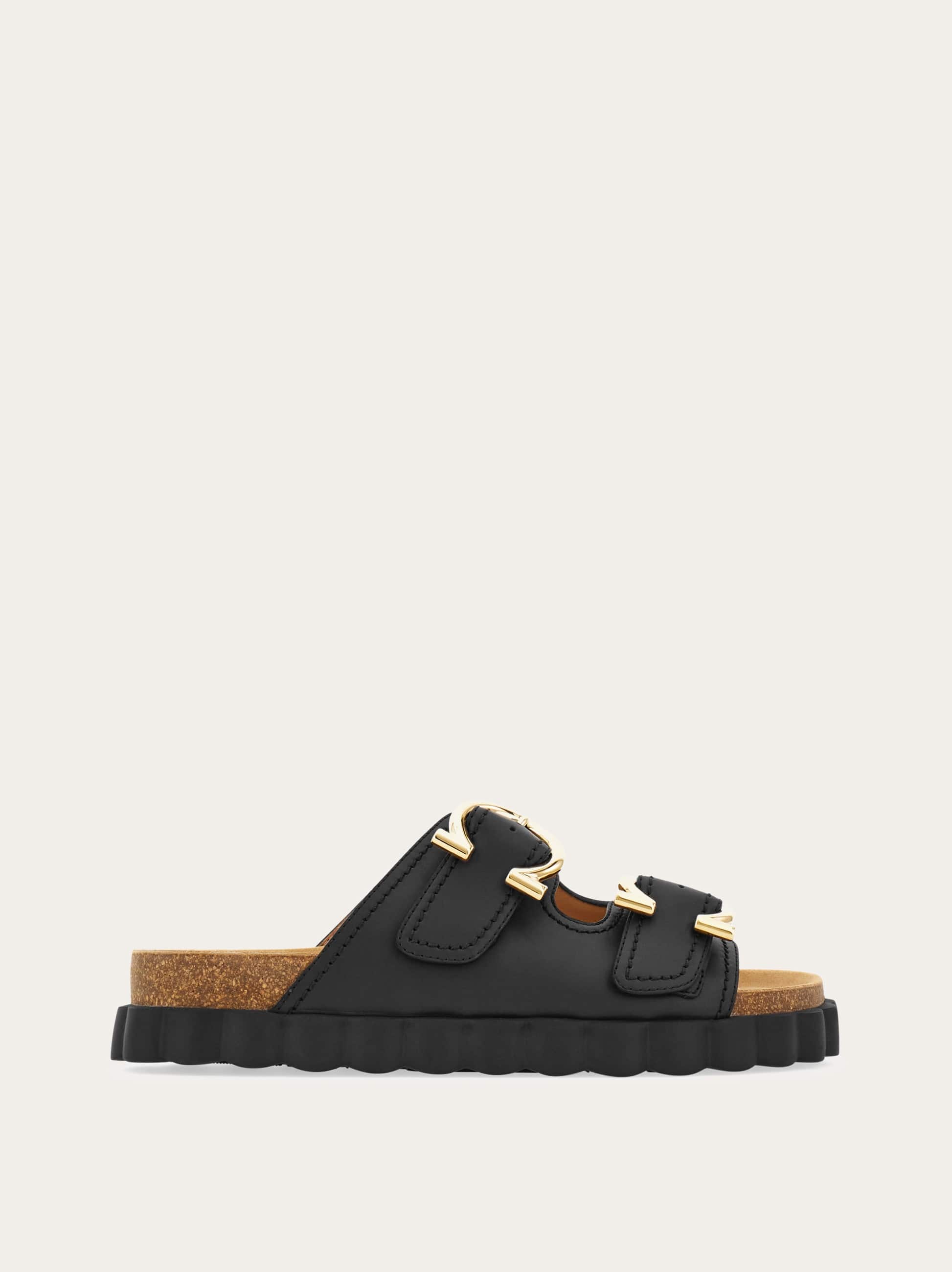 Ferragamo Donna Sandalo sportivo Gancini Nero Taglia 35.5