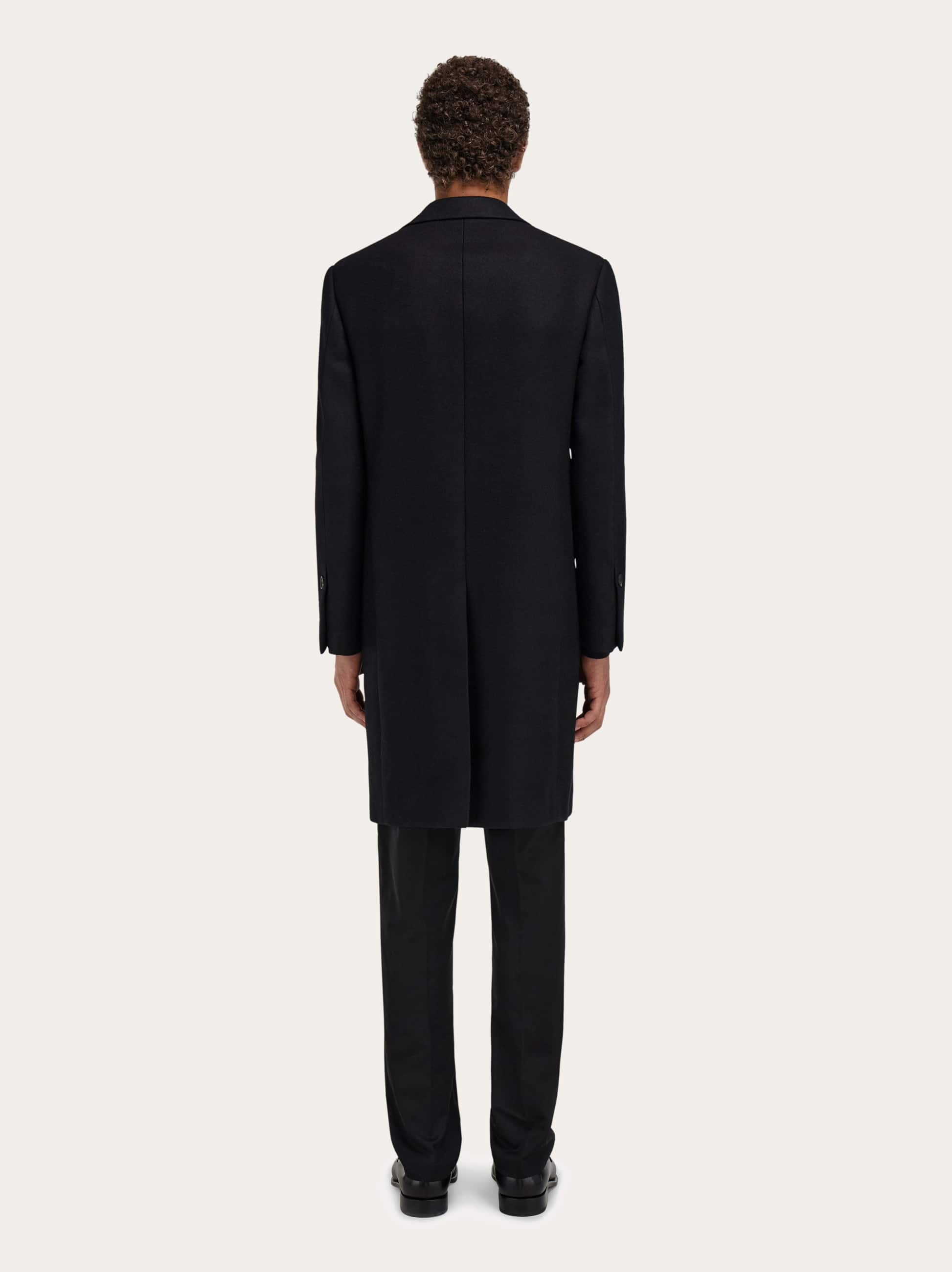  Ferragamo Men Double Breasted Coat Black 