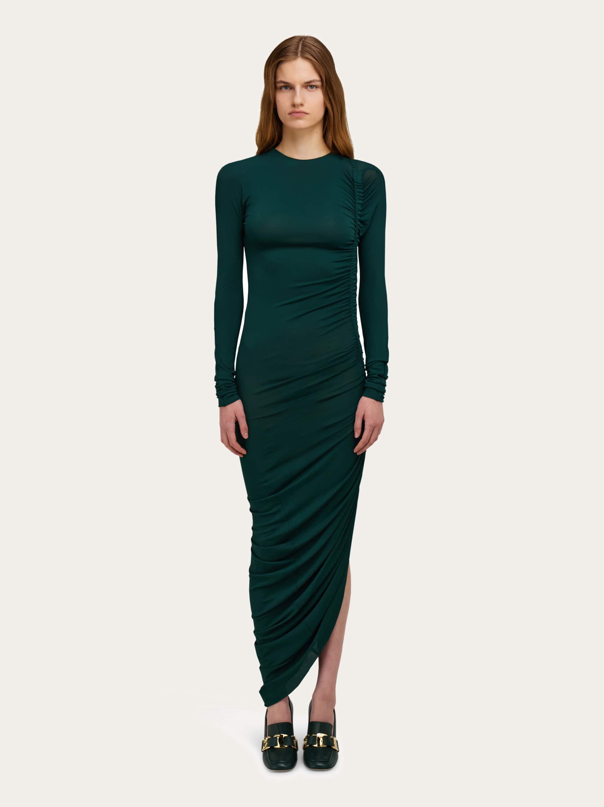 Ferragamo Crepe Light Jersey Midi Dress