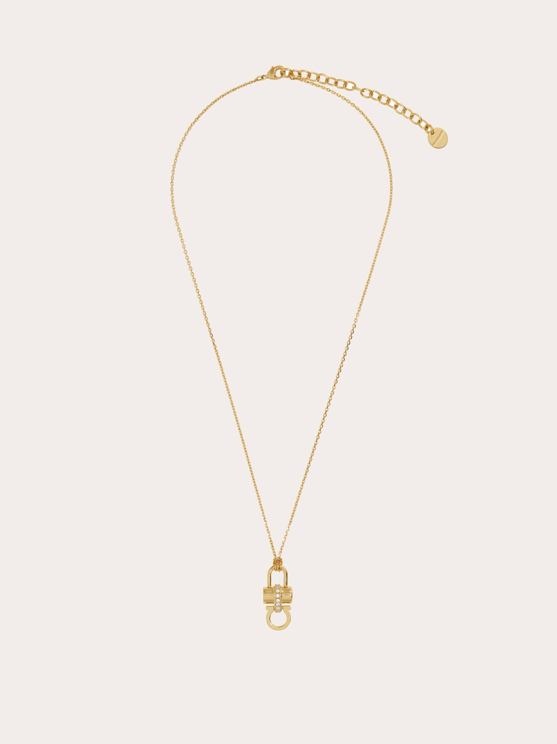 Ferragamo Necklace With Padlock In Gold