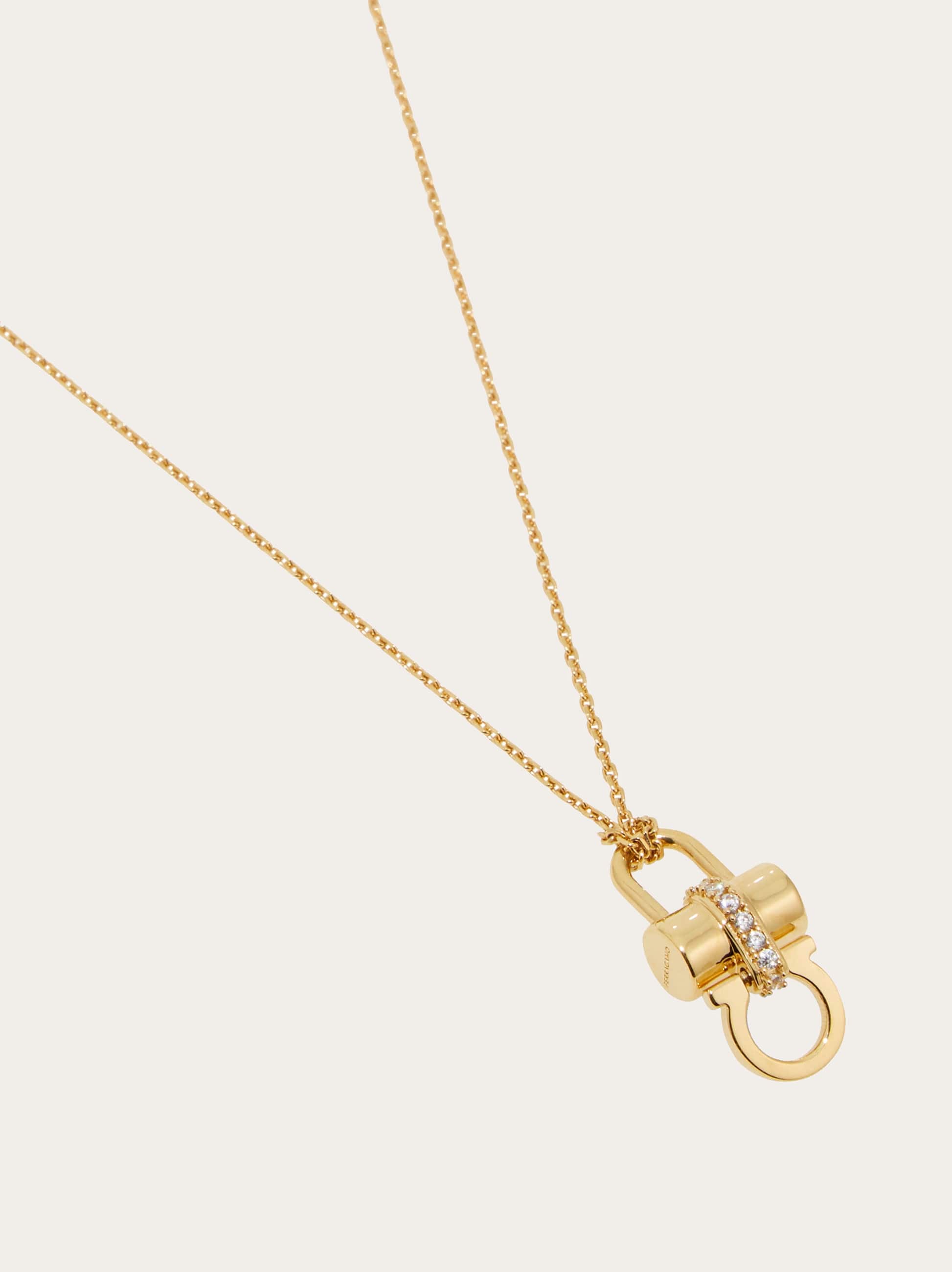 Ferragamo Necklace With Padlock In Gold
