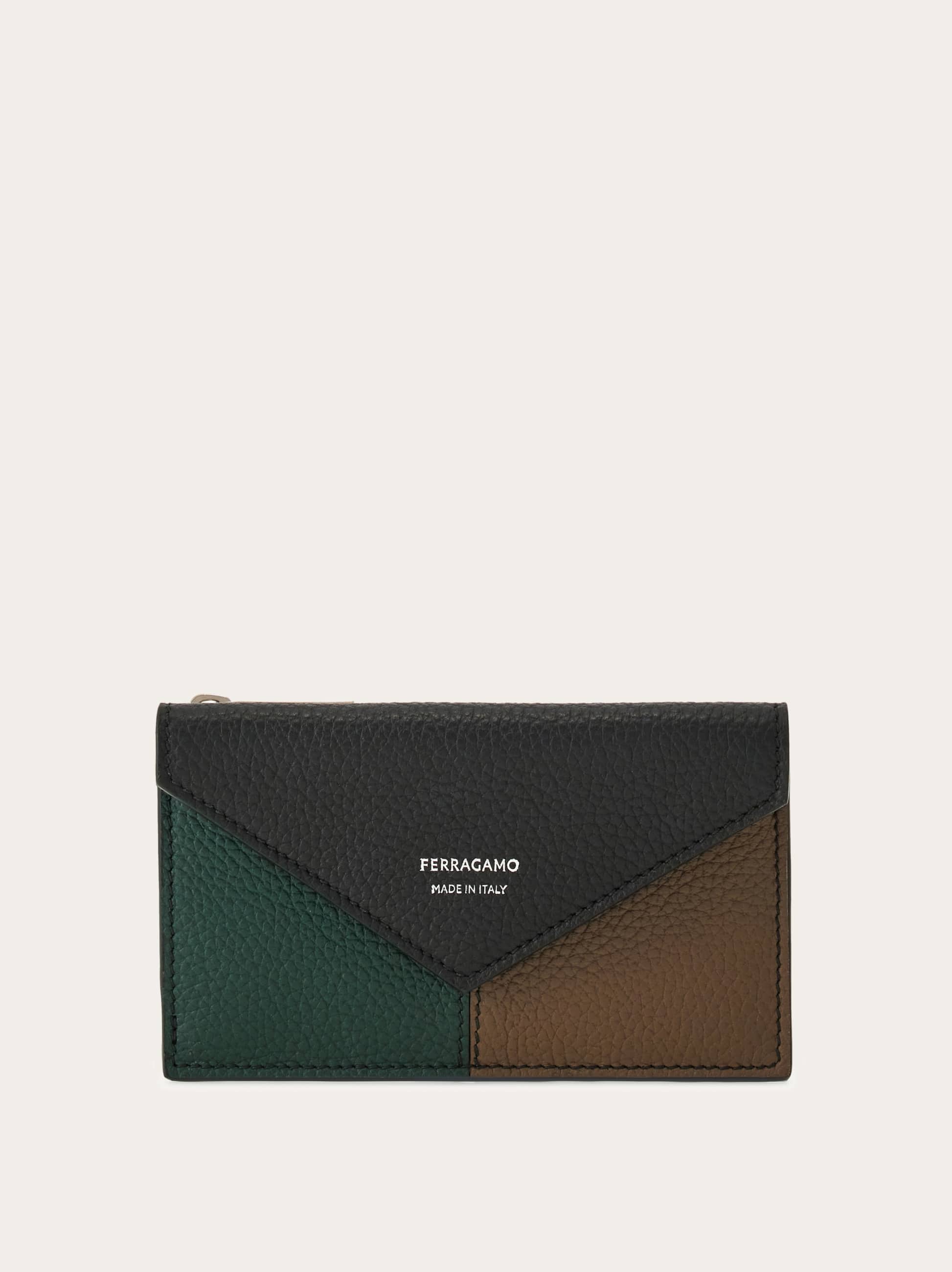 Ferragamo Uomo Porta carte di credito color block Nero