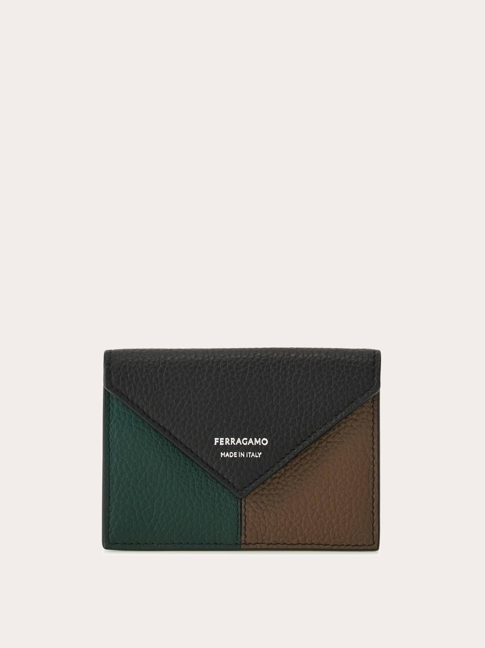 Ferragamo Uomo Porta carte di credito color block Nero