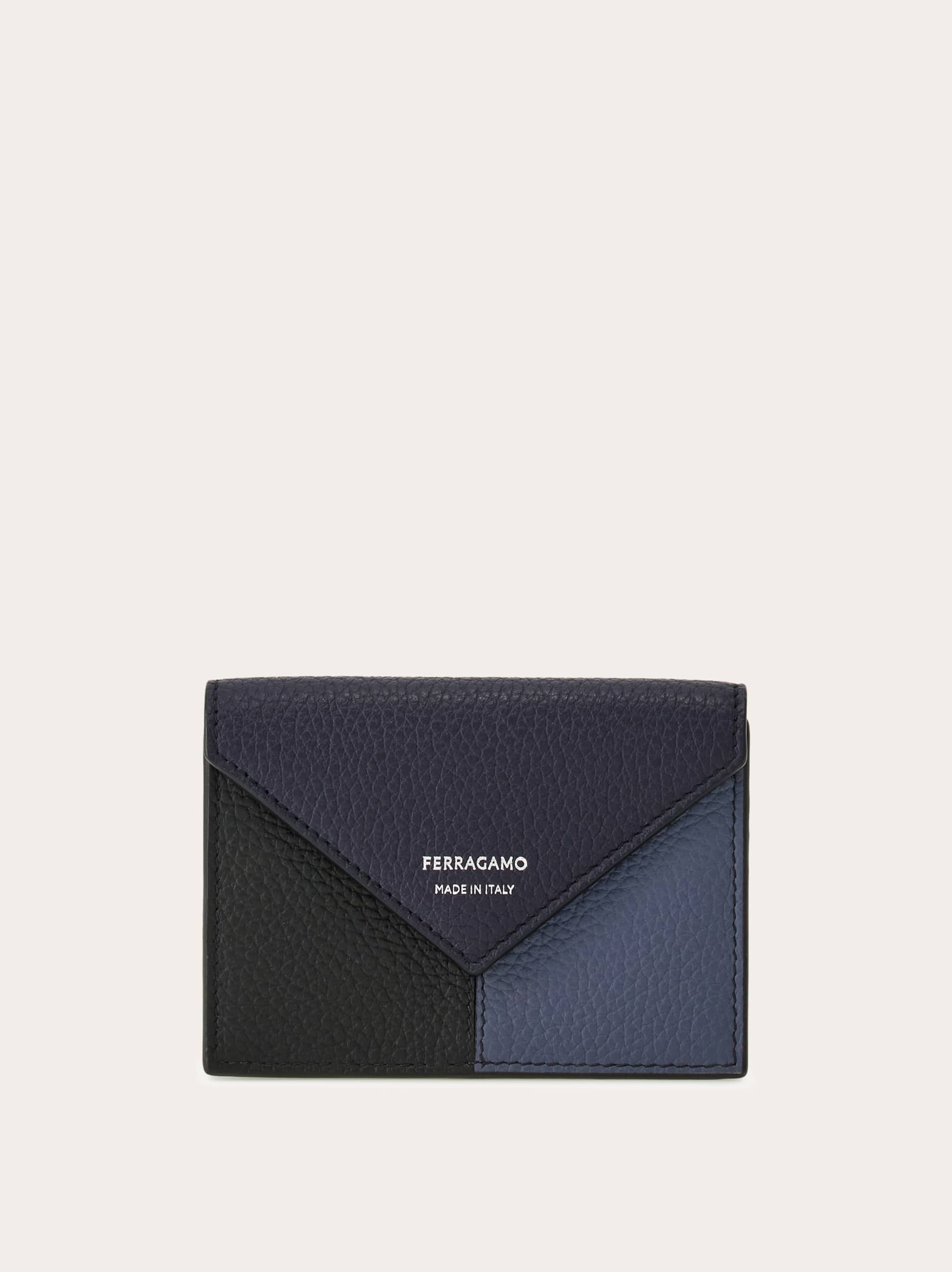 Ferragamo Uomo Porta carte di credito color block Blu