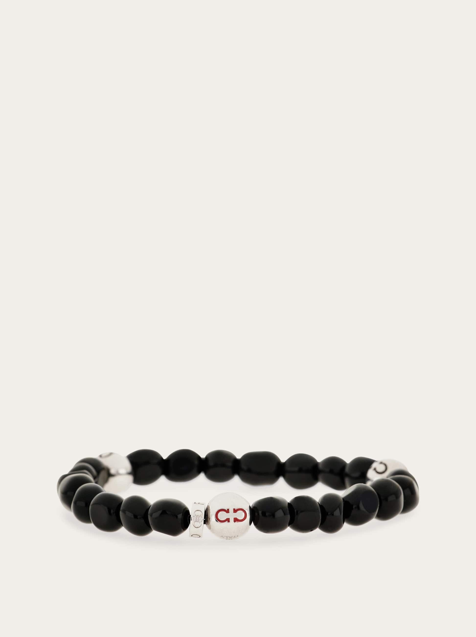 Ferragamo Uomo Bracciale con bead - Mis 17 Nero